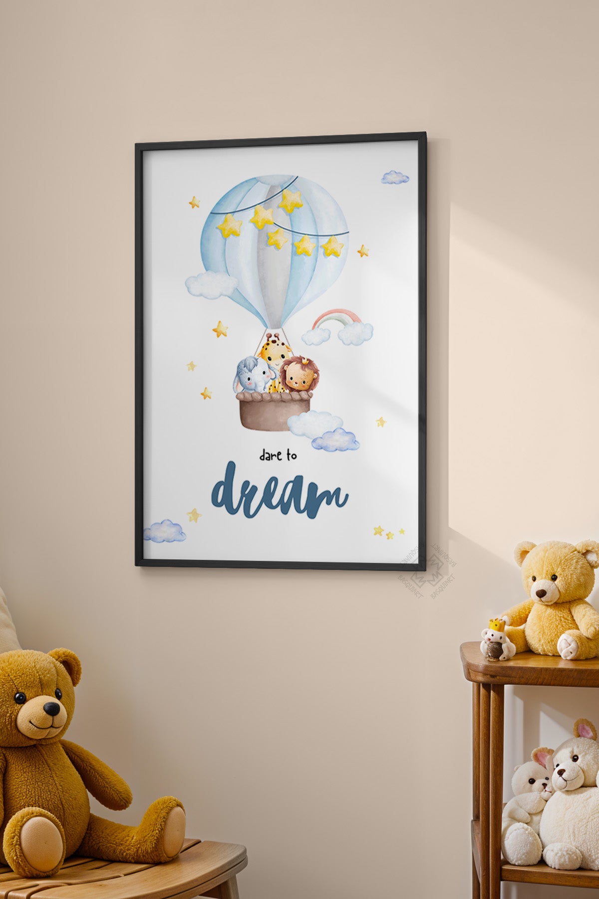 Çocuk Odası, Bebek Odası Siyah Çerçeveli Poster, Tablo No:23