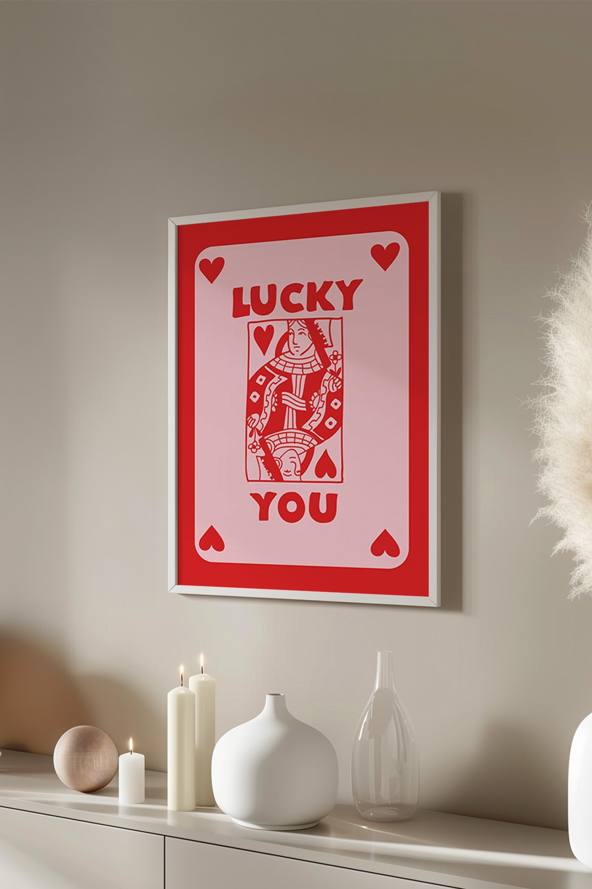 Lucky You Serisi Beyaz Çerçeveli Poster, Tablo Duvar Dekoru No:78