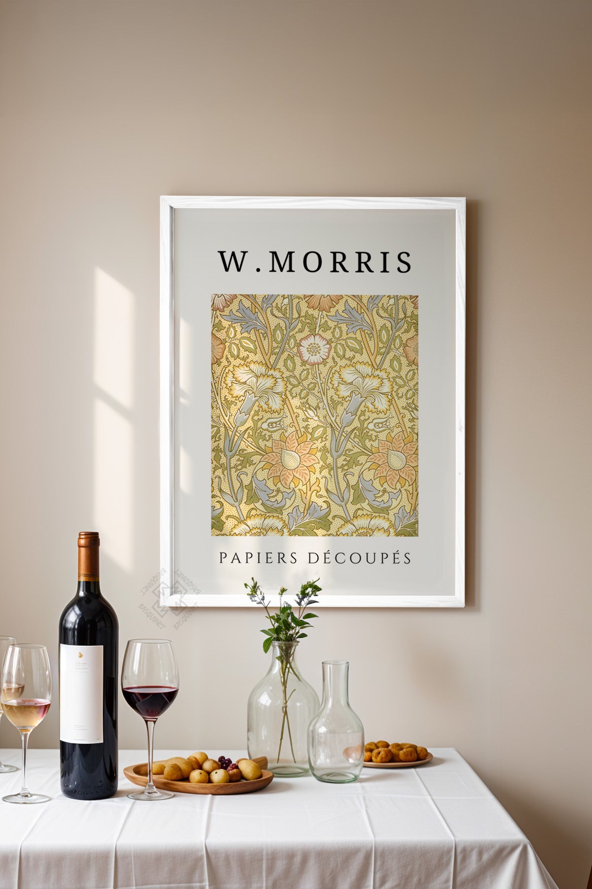 William Morris Serisi Beyaz Çerçeveli Poster, Tablo Duvar Dekoru No:9