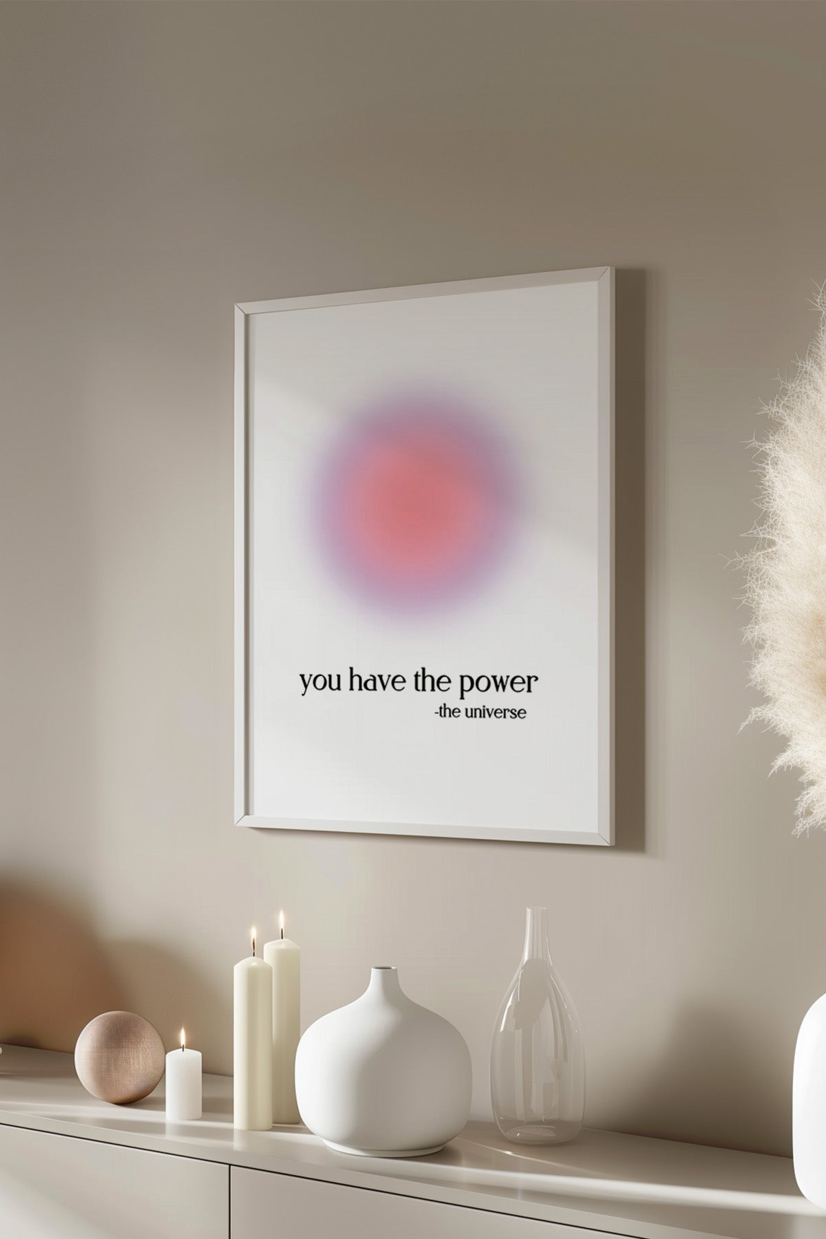 Aura Serisi Beyaz Çerçeveli Poster, Tablo No:91