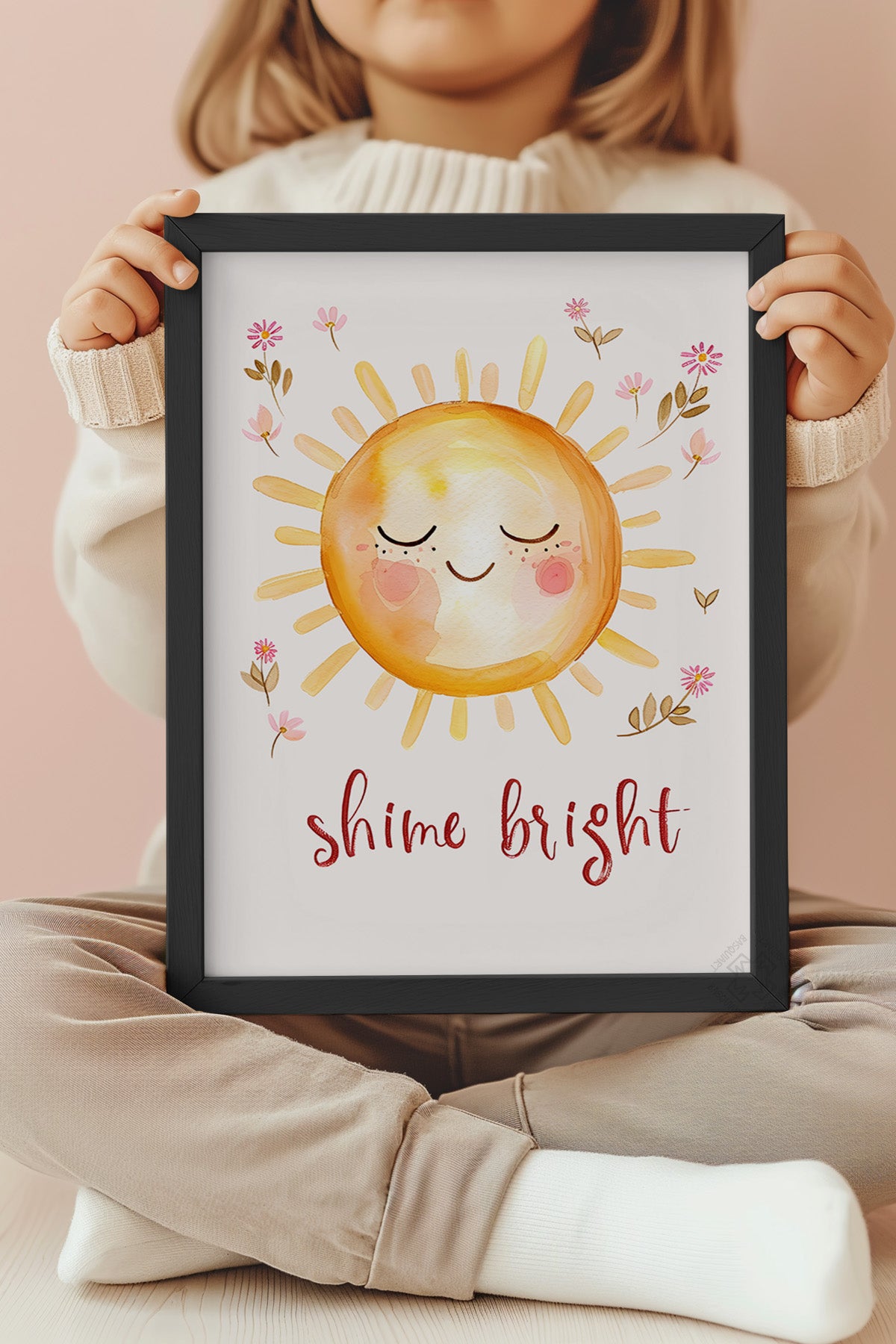 Çocuk Odası, Bebek Odası Siyah Çerçeveli Poster, Tablo No:89