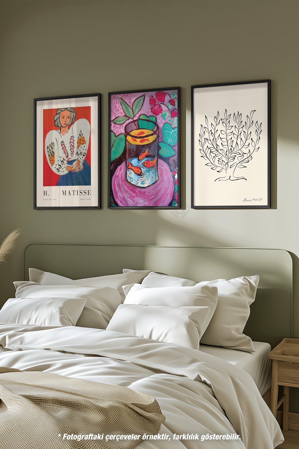 Henri Matisse Sanatsal 3'lü Siyah Çerçeveli Poster, Tablo Seti No:20