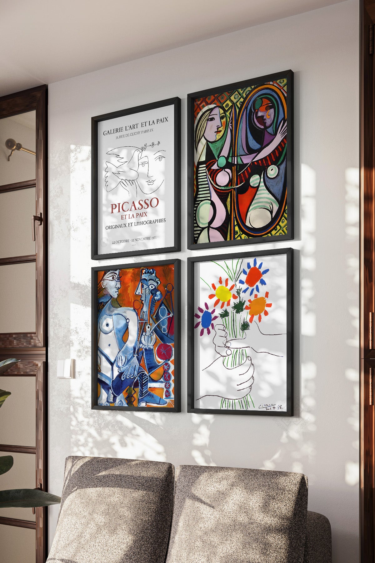 Picasso Sanatsal 4'lü Siyah Çerçeveli Poster, Tablo Seti No:36