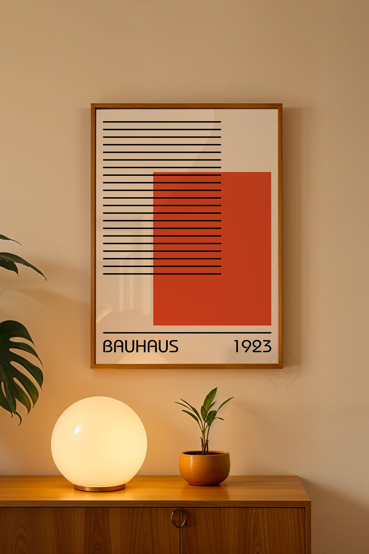 Bauhaus Serisi Ahşap Çerçeveli Poster, Tablo No:30