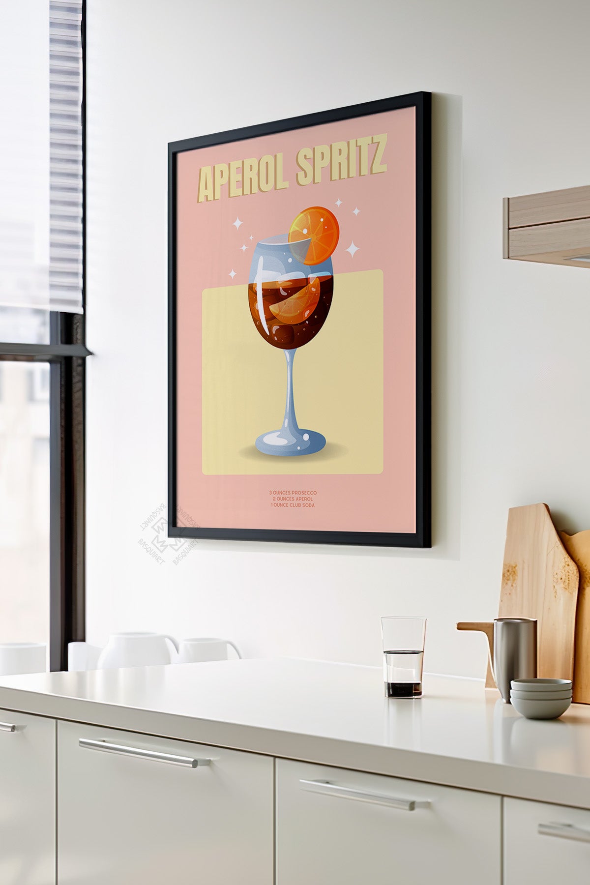 Kokteyl Serisi Siyah Çerçeveli Poster, Tablo, Cafe, Restoran, Mutfak Duvar Dekoru No:49