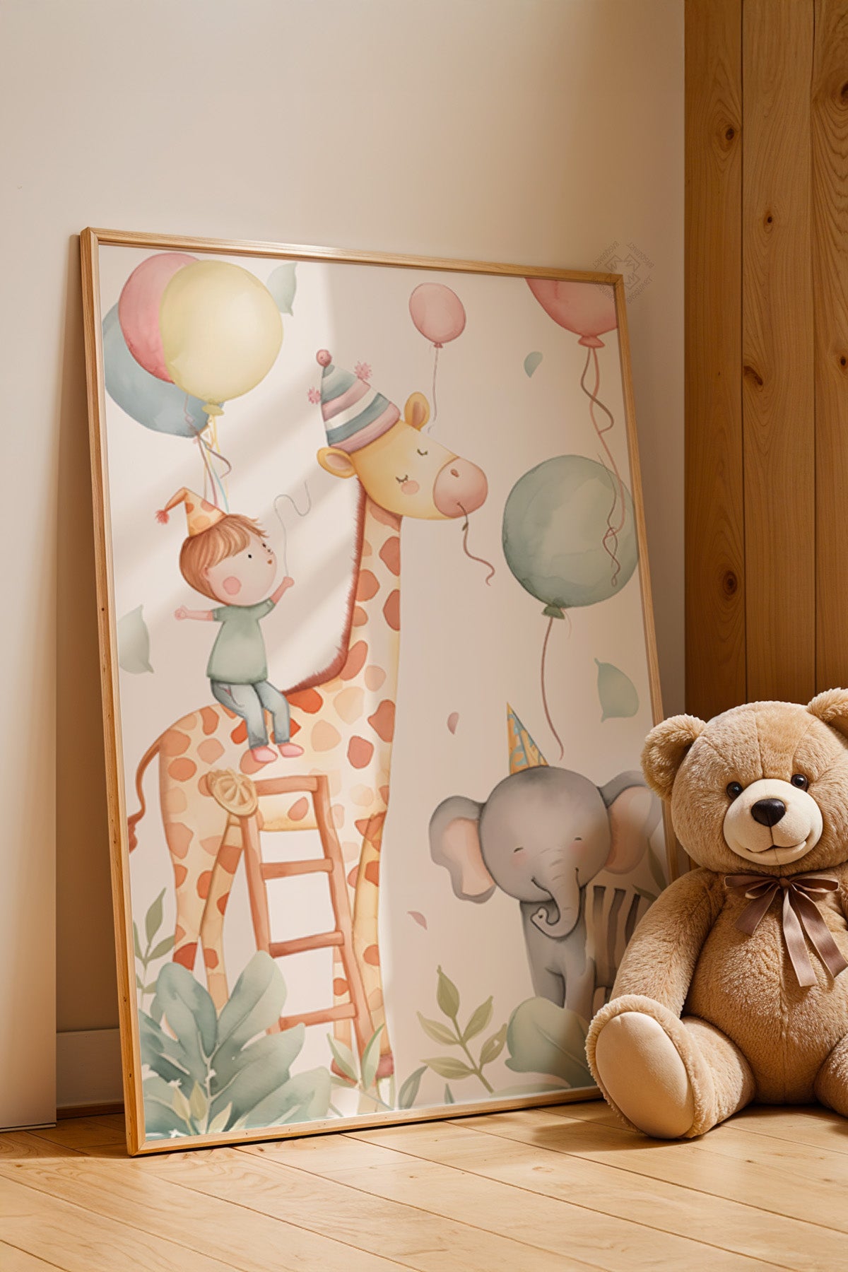 Çocuk Odası, Bebek Odası Ahşap Çerçeveli Poster, Tablo No:77