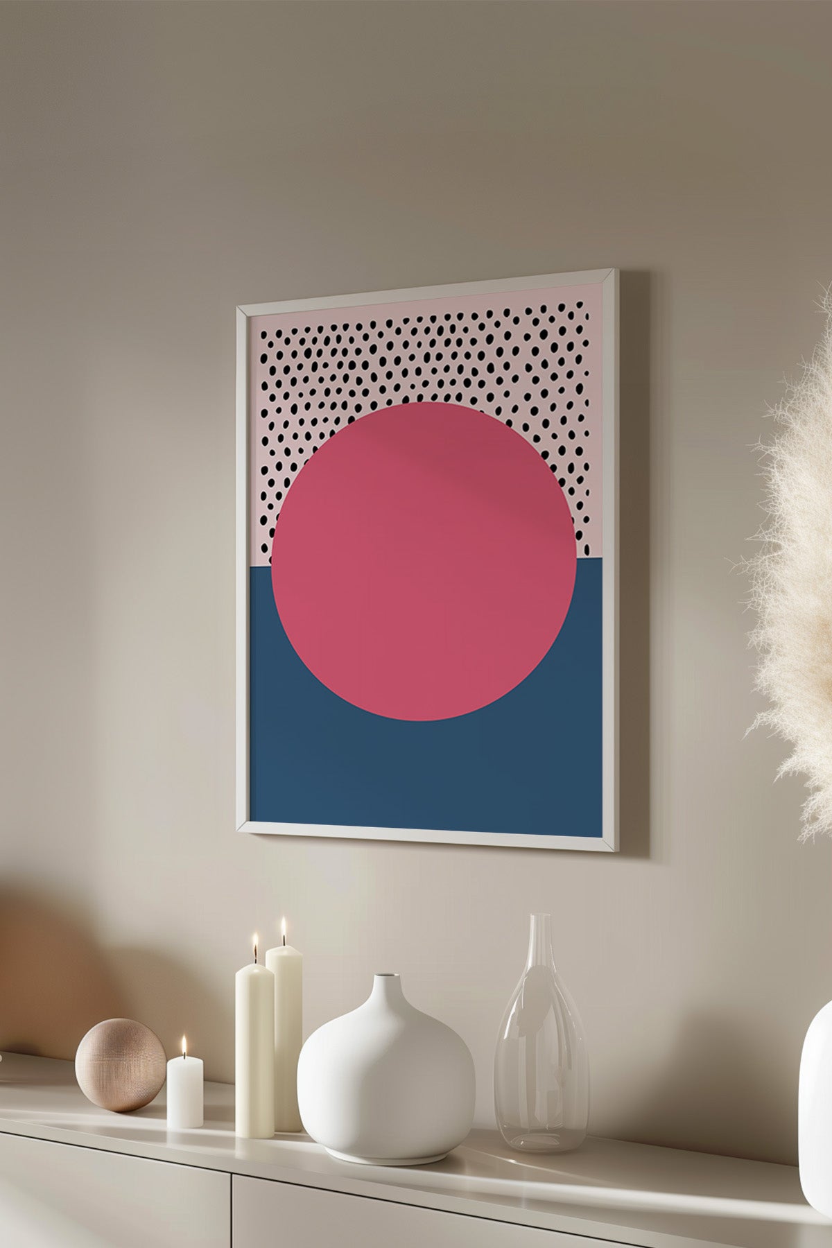 Bauhaus Serisi Beyaz Çerçeveli Poster, Tablo No:74