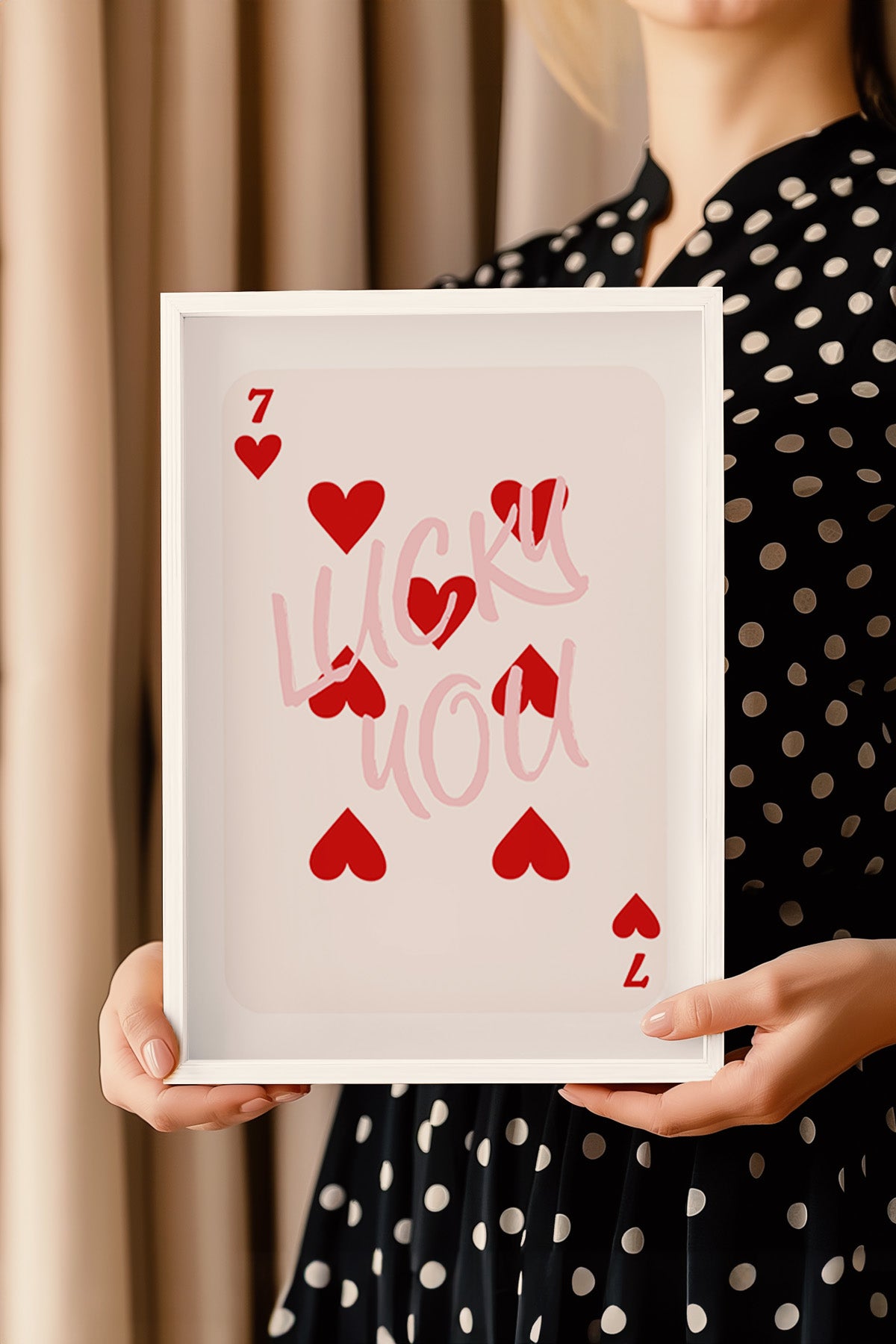 Lucky You Serisi Beyaz Çerçeveli Poster, Tablo Duvar Dekoru No:125