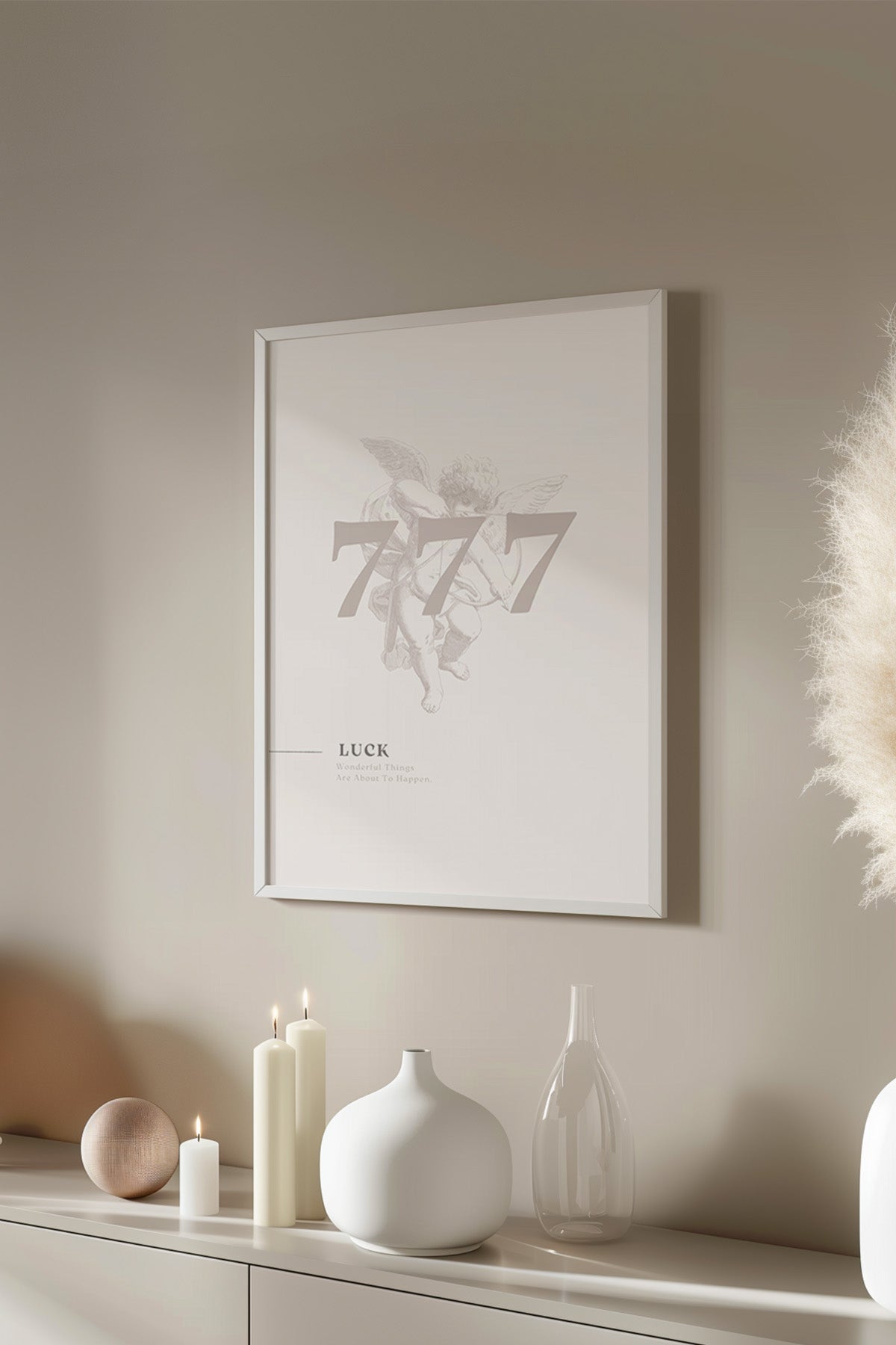 Lucky You Serisi Beyaz Çerçeveli Poster, Tablo Duvar Dekoru No:8