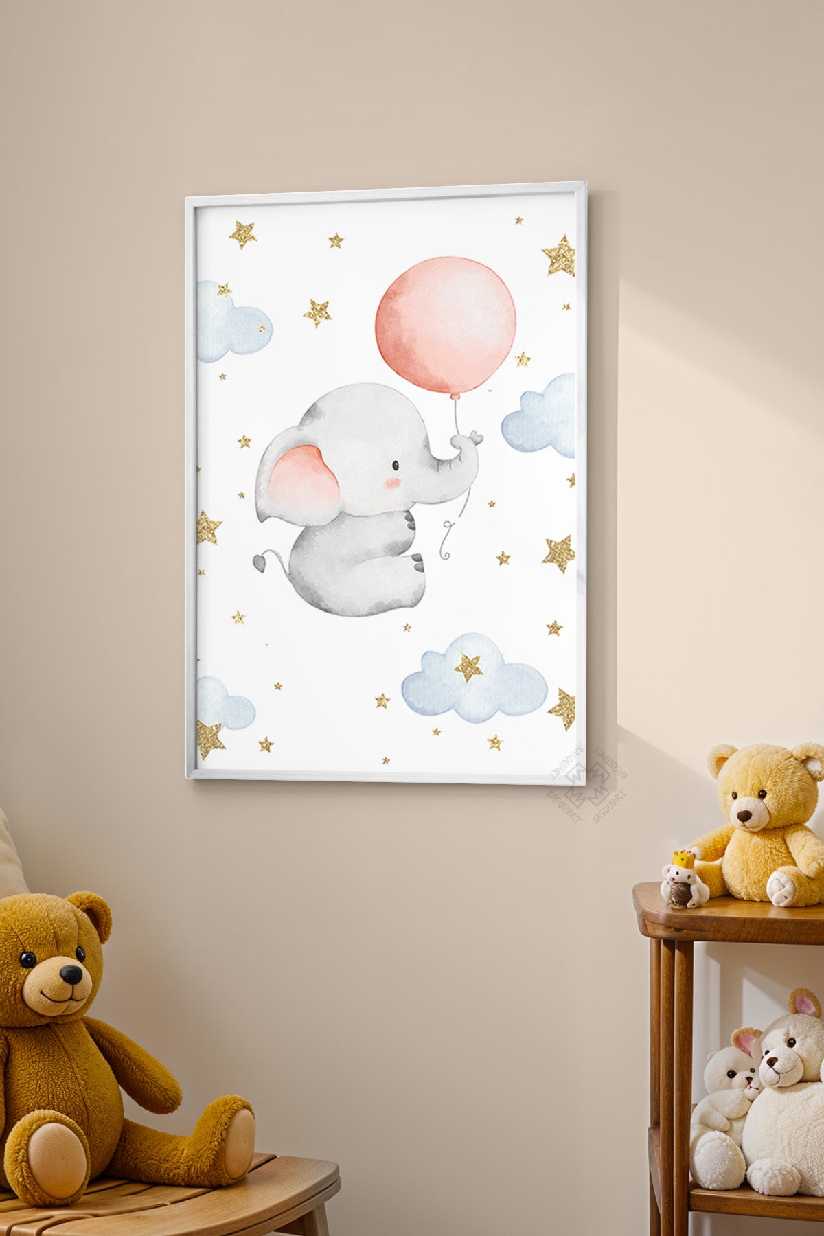 Çocuk Odası, Bebek Odası Beyaz Çerçeveli Poster, Tablo No:25