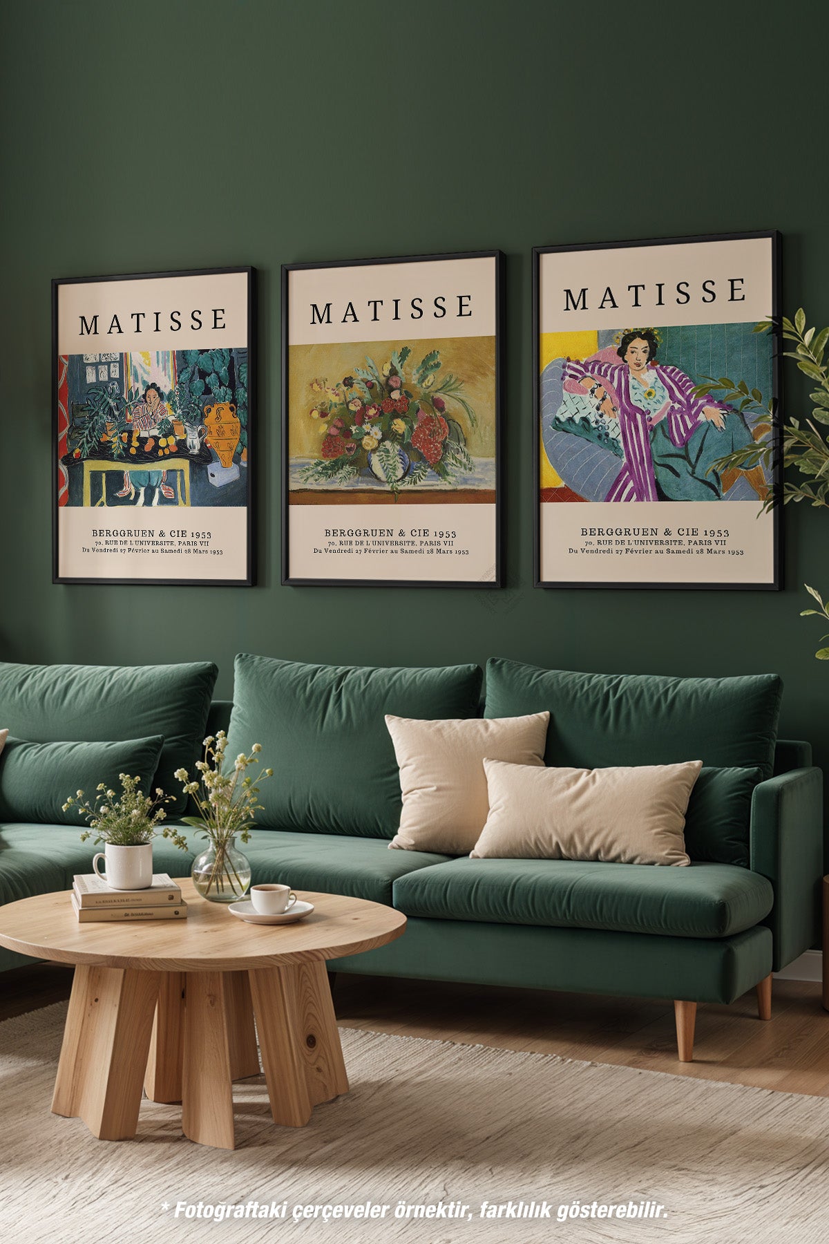 Matisse 3'lü Siyah Çerçeveli Poster, Tablo Seti No:12