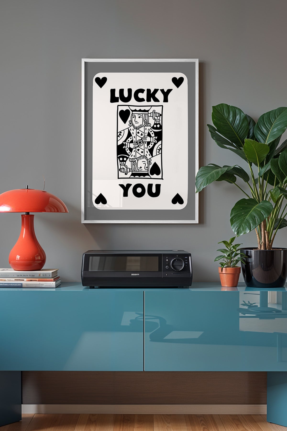 Lucky You Serisi Beyaz Çerçeveli Poster, Tablo Duvar Dekoru No:105