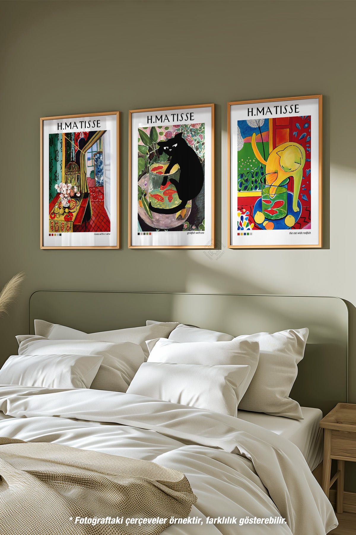 Matisse 3'lü Ahşap Çerçeveli Poster, Tablo Seti No:39