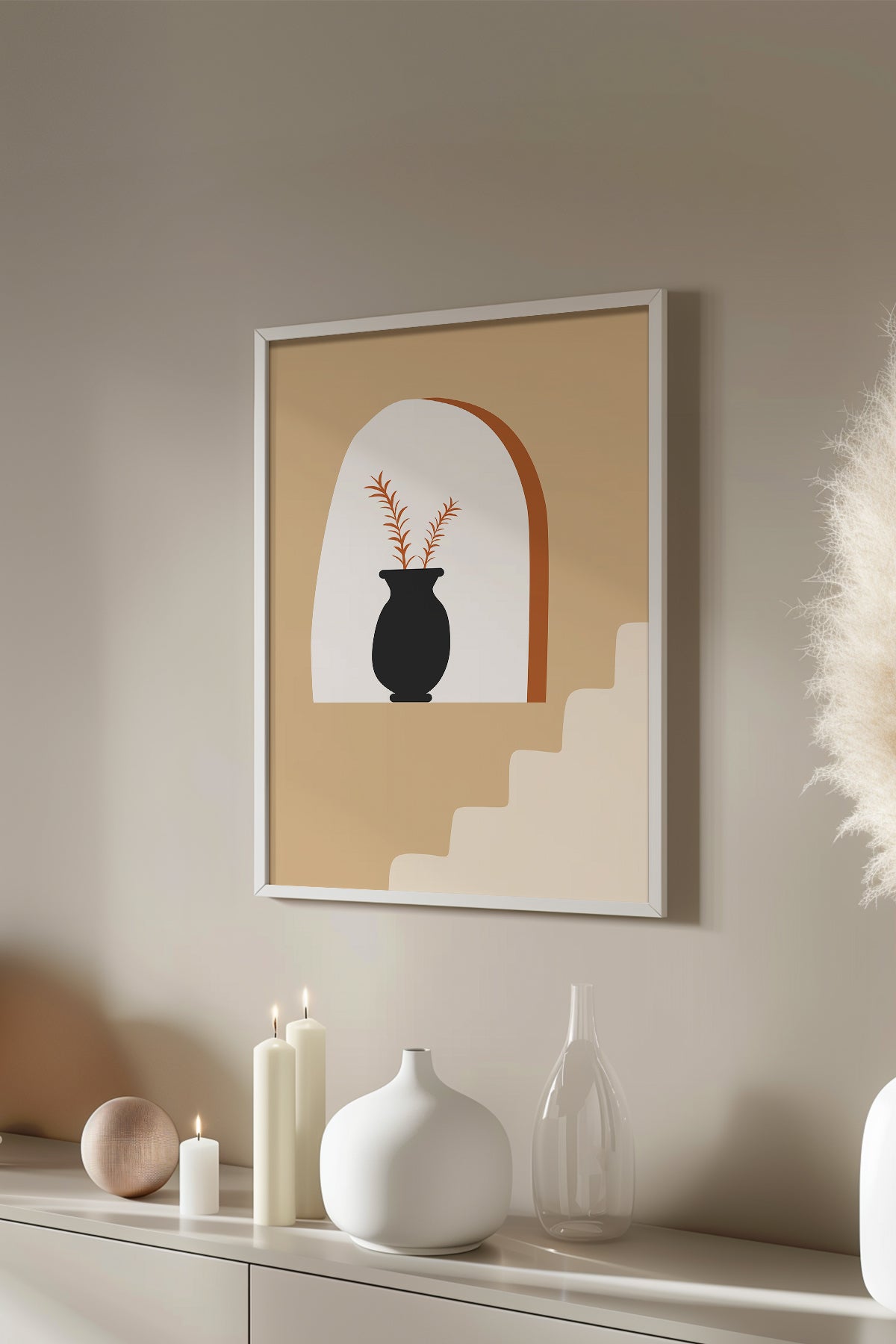 Bohemian Serisi Beyaz Çerçeveli Poster, Tablo No:20