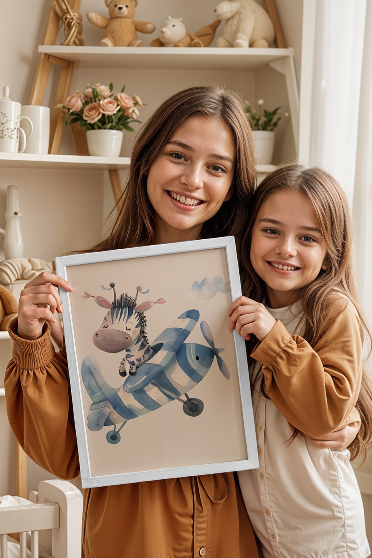 Çocuk Odası, Bebek Odası Beyaz Çerçeveli Poster, Tablo No:40