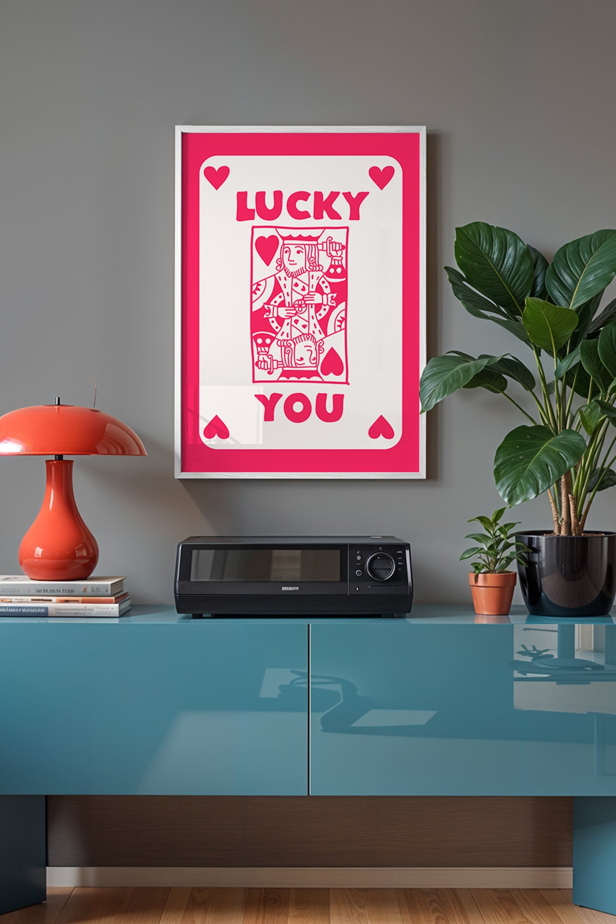 Lucky You Serisi Beyaz Çerçeveli Poster, Tablo Duvar Dekoru No:84