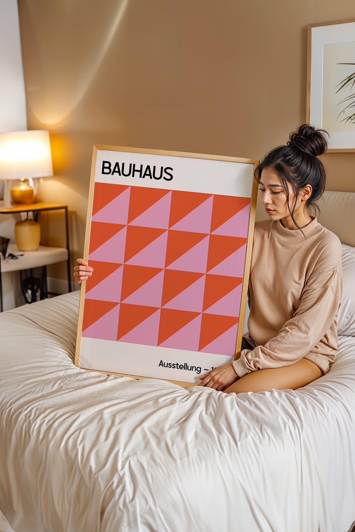 Bauhaus Serisi Ahşap Çerçeveli Poster, Tablo No:124