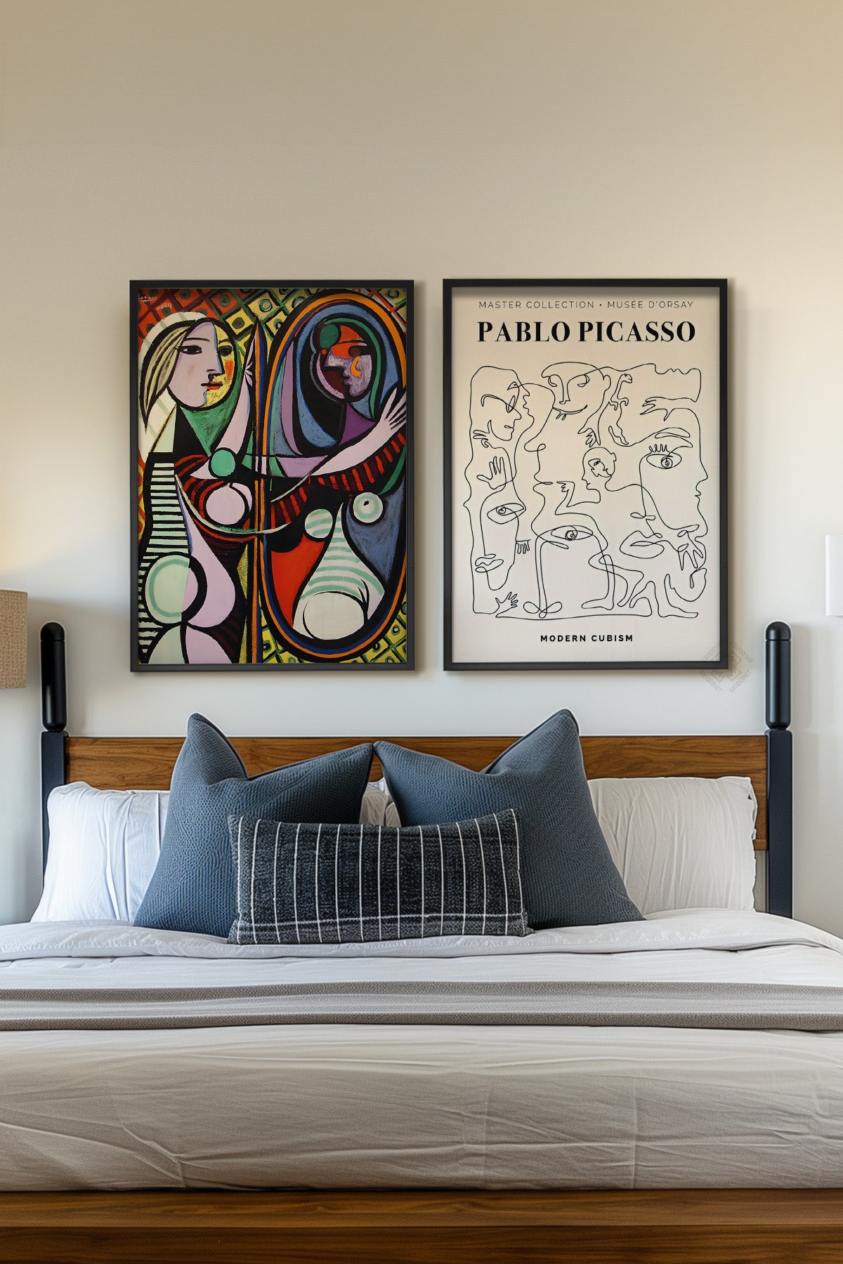 Picasso 2'li Siyah Çerçeveli Poster, Sanatsal Tablo Seti No:10
