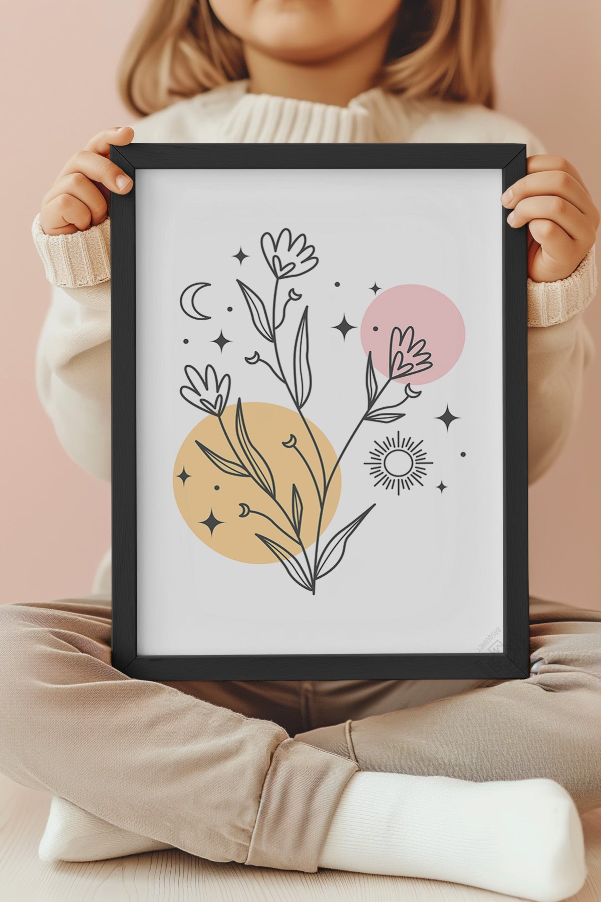 Çocuk Odası, Bebek Odası Siyah Çerçeveli Poster, Tablo No:90