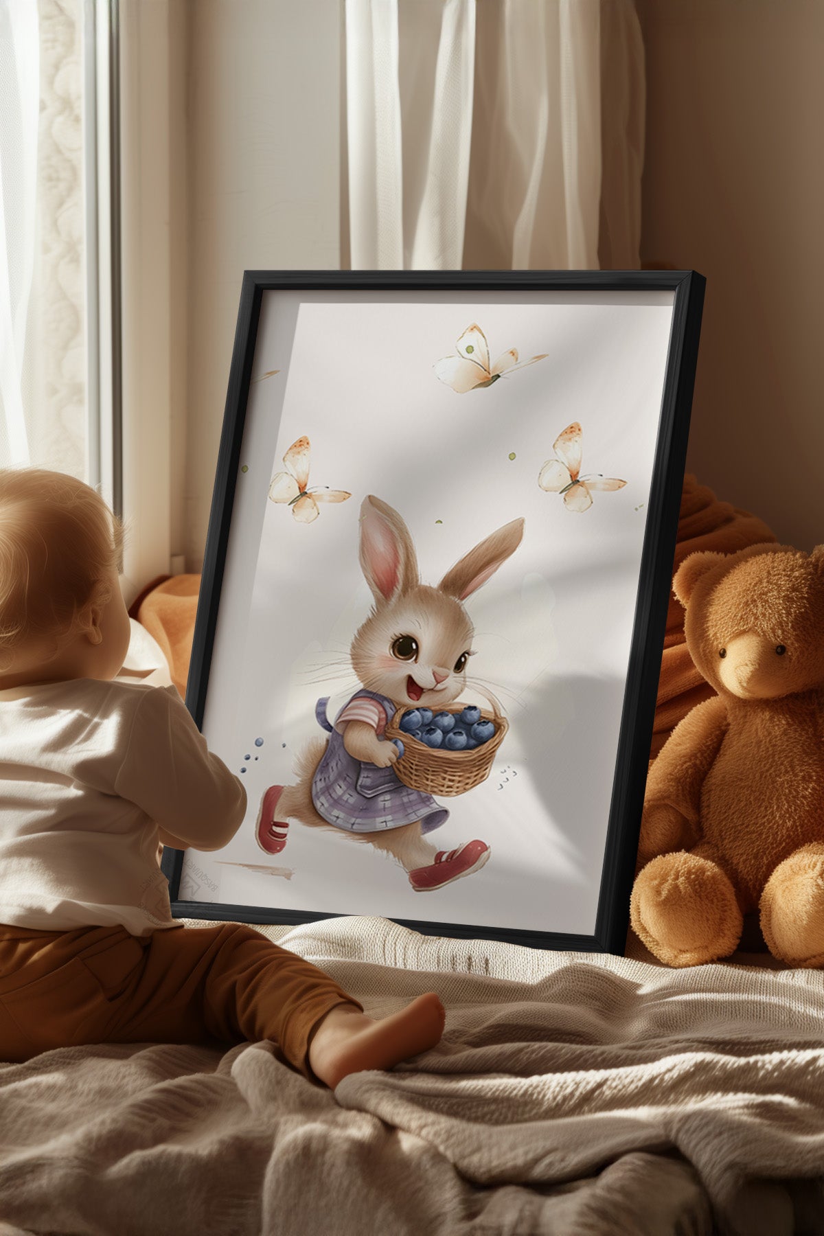 Çocuk Odası, Bebek Odası Siyah Çerçeveli Poster, Tablo No:56