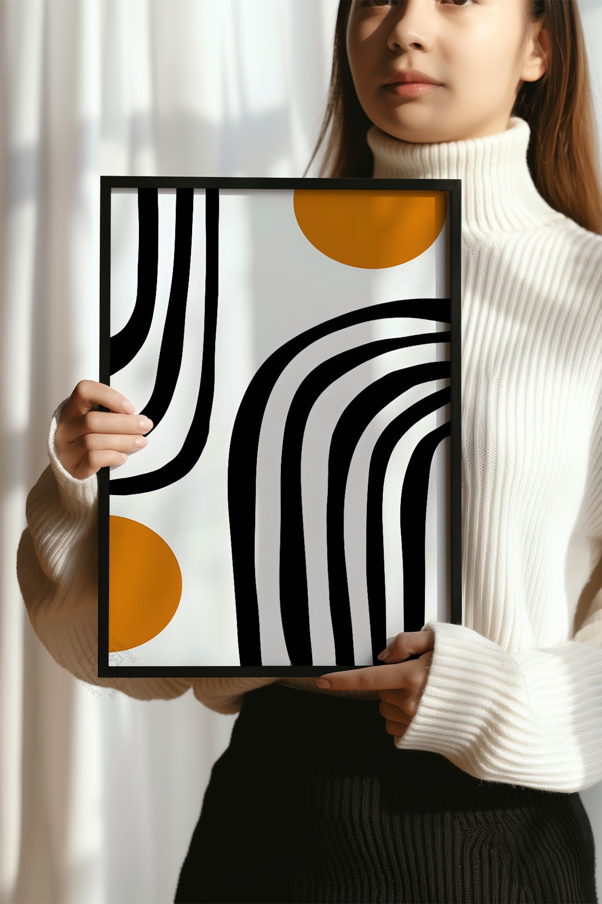 Bauhaus Serisi Siyah Çerçeveli Poster, Tablo No:105