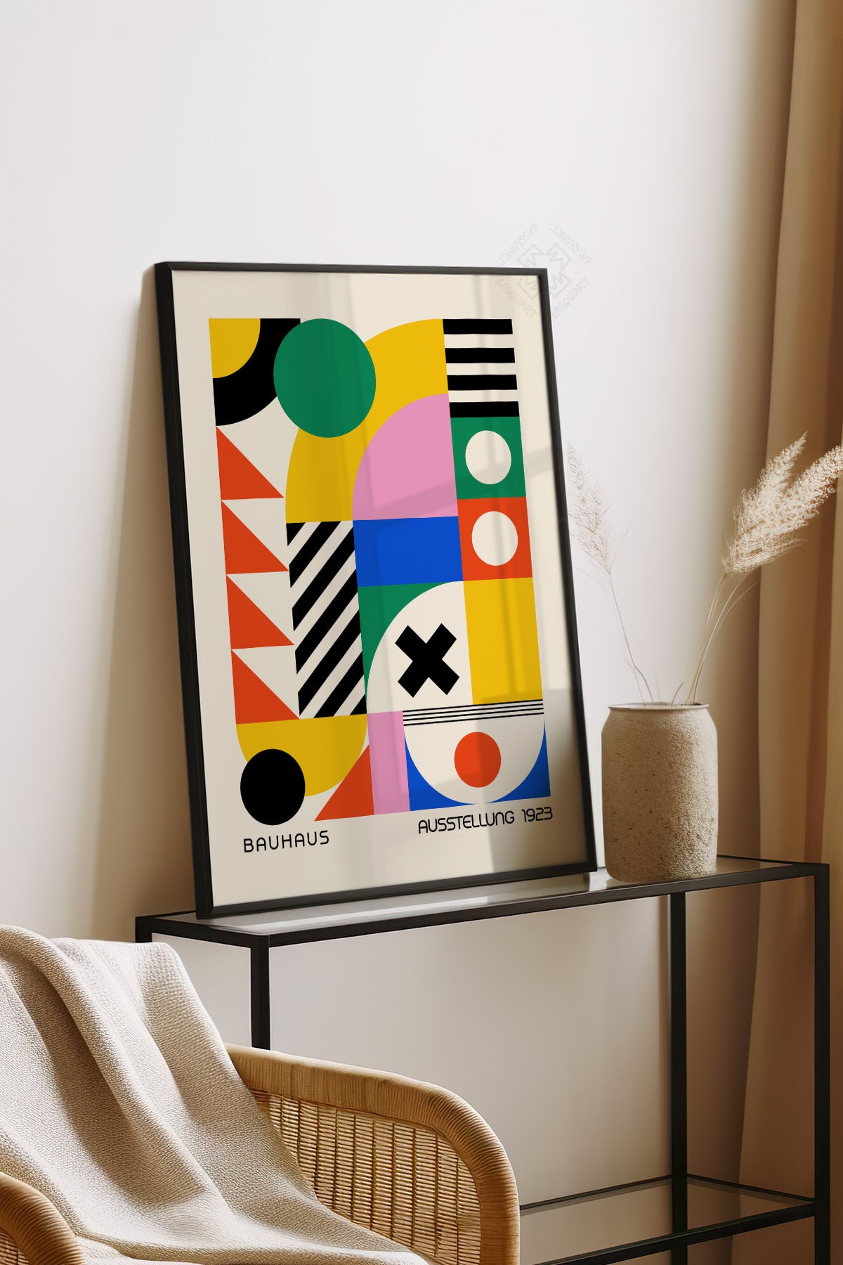 Bauhaus Serisi Siyah Çerçeveli Poster, Tablo No:98
