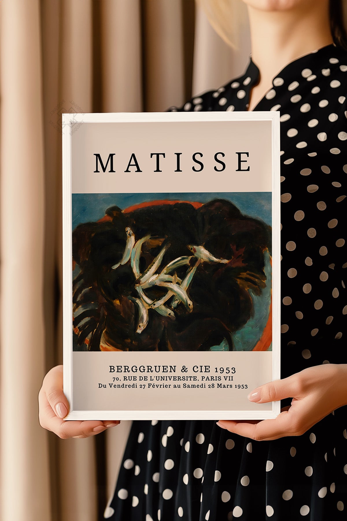 Henri Matisse Serisi Beyaz Çerçeveli Poster, Tablo Duvar Dekoru No:4