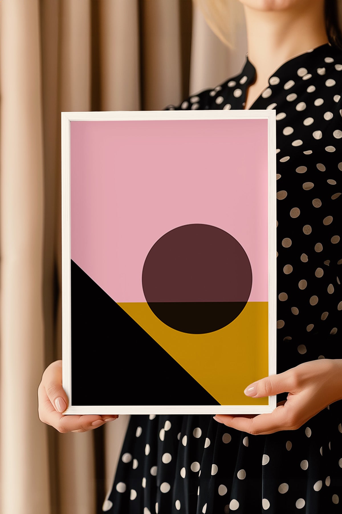 Bauhaus Serisi Beyaz Çerçeveli Poster, Tablo No:76