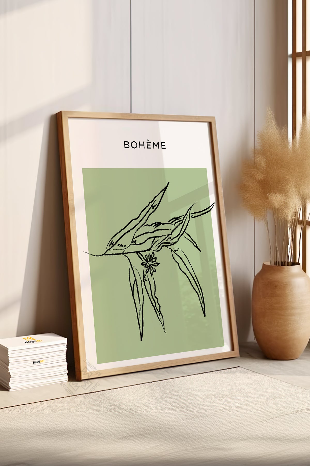 Bohemian Serisi Ahşap Çerçeveli Poster, Tablo No:60