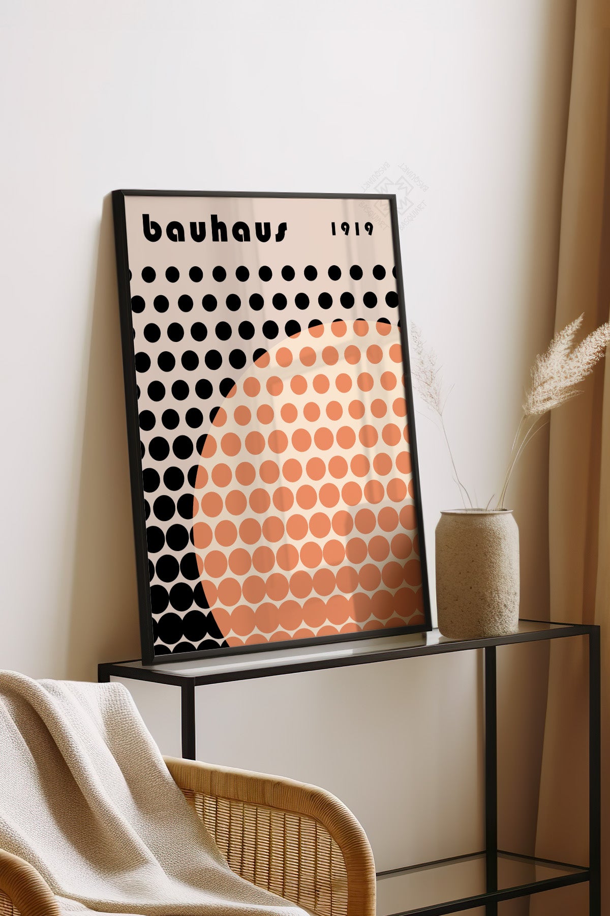 Bauhaus Serisi Siyah Çerçeveli Poster, Tablo No:71