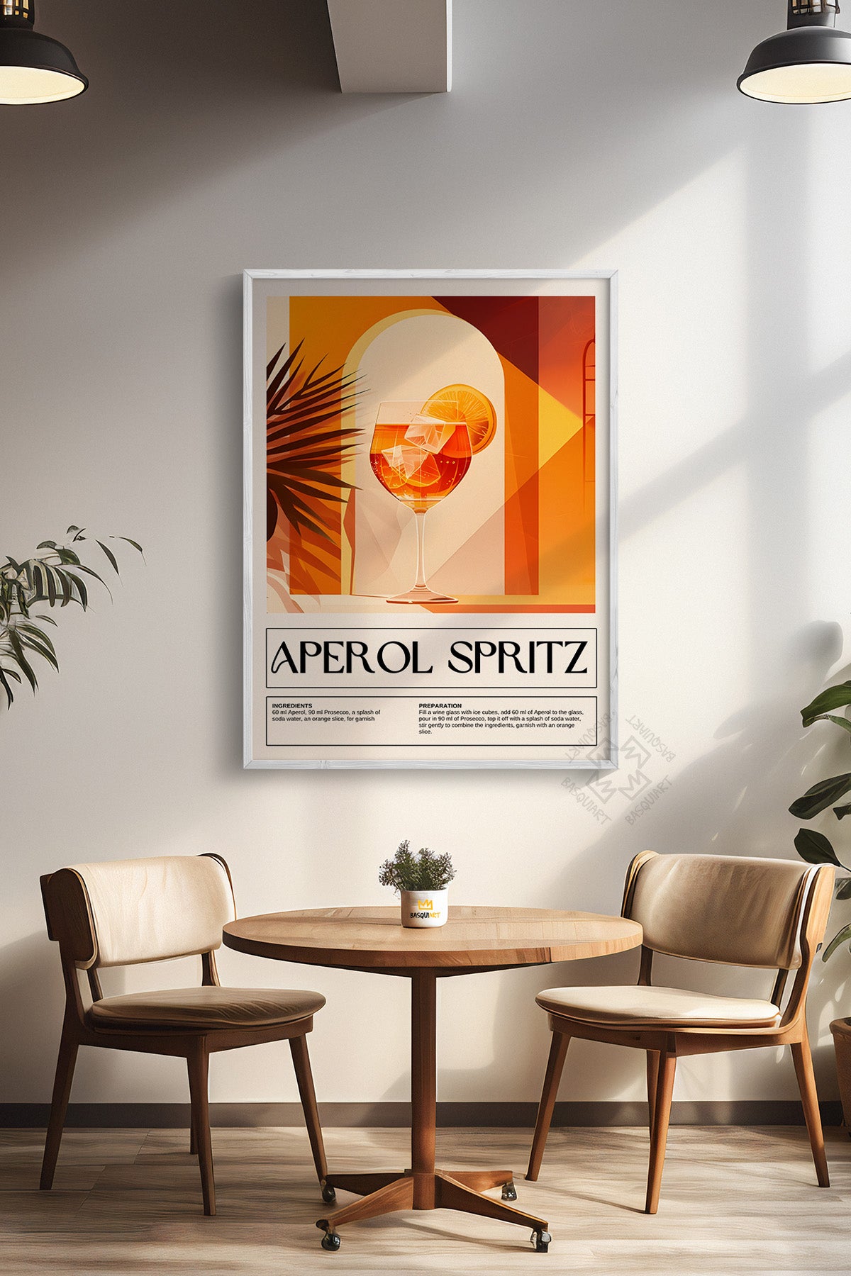 Kokteyl Serisi Beyaz Çerçeveli Poster, Tablo, Cafe, Restoran, Mutfak Duvar Dekoru No:6