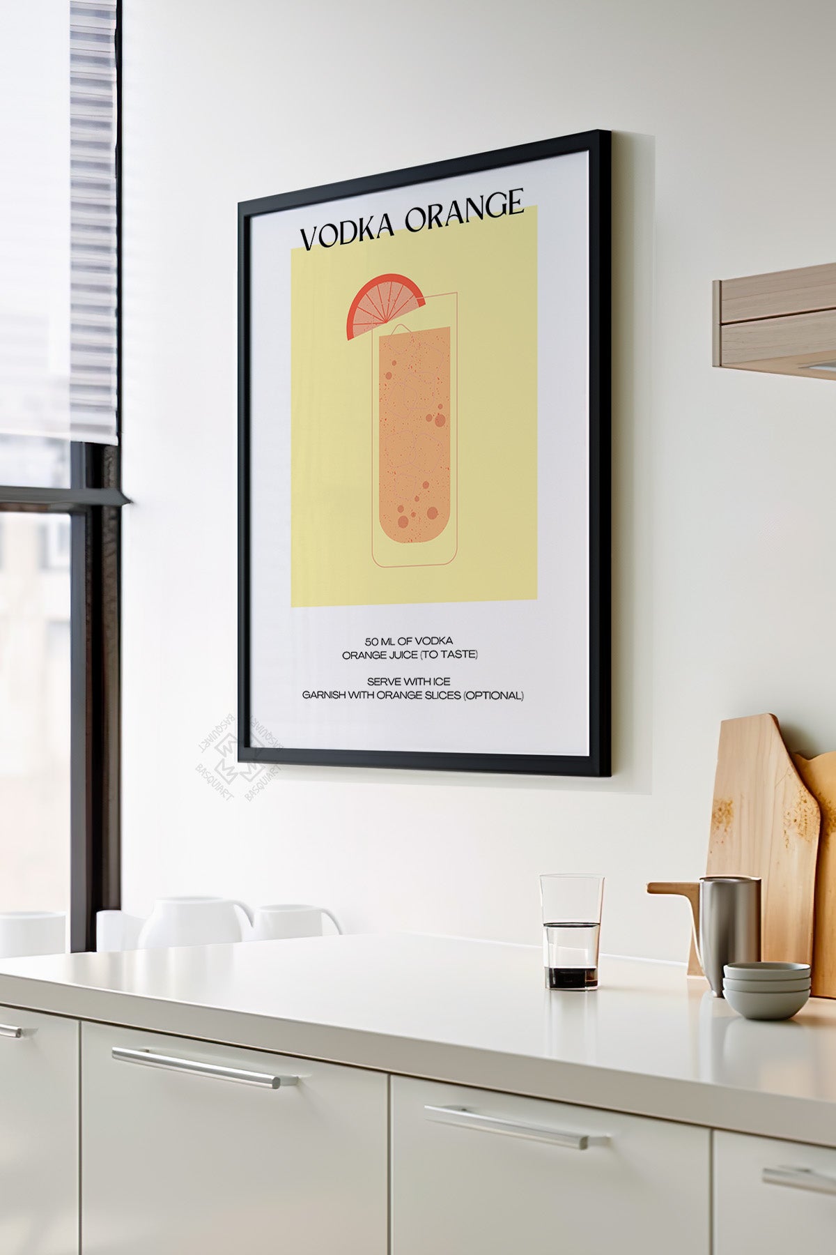 Kokteyl Serisi Siyah Çerçeveli Poster, Tablo, Cafe, Restoran, Mutfak Duvar Dekoru No:18