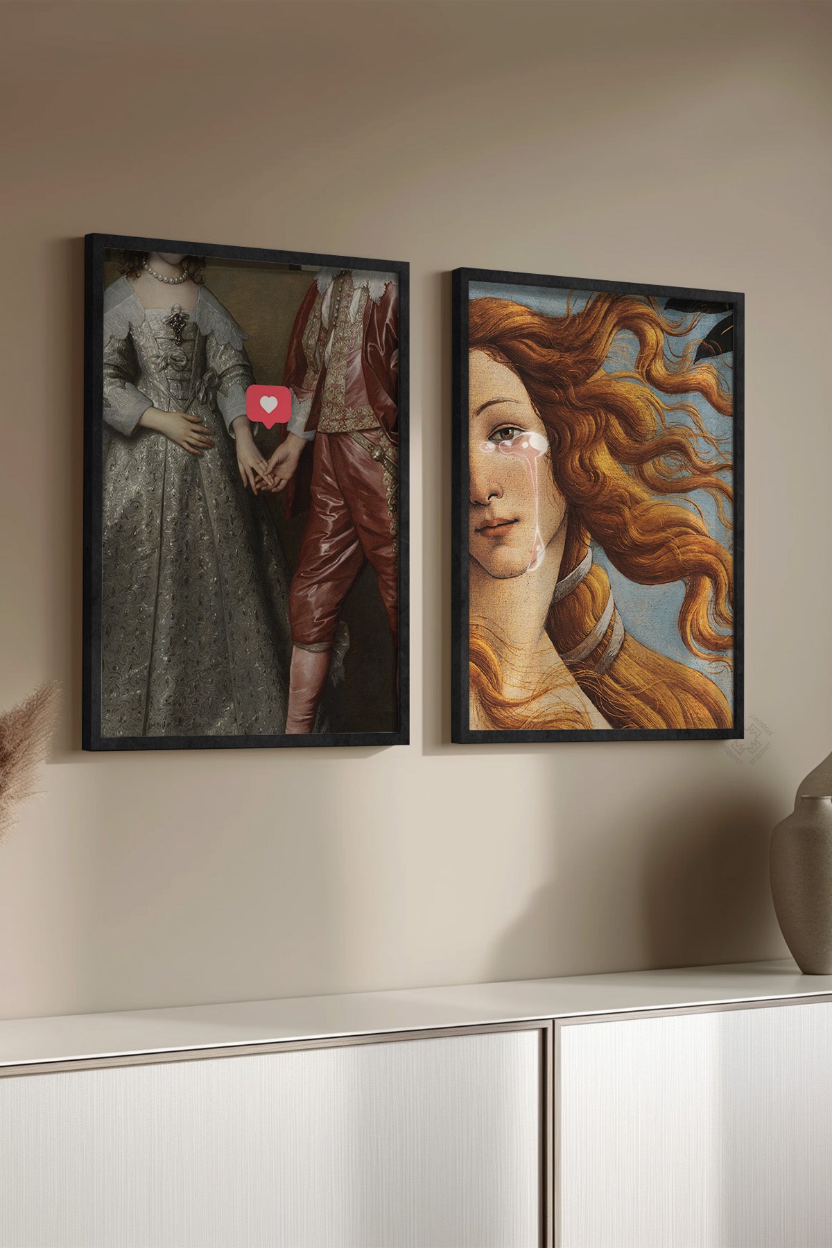 Alternatif Sanat 2'li Siyah Çerçeveli Poster, Tablo Seti No:13