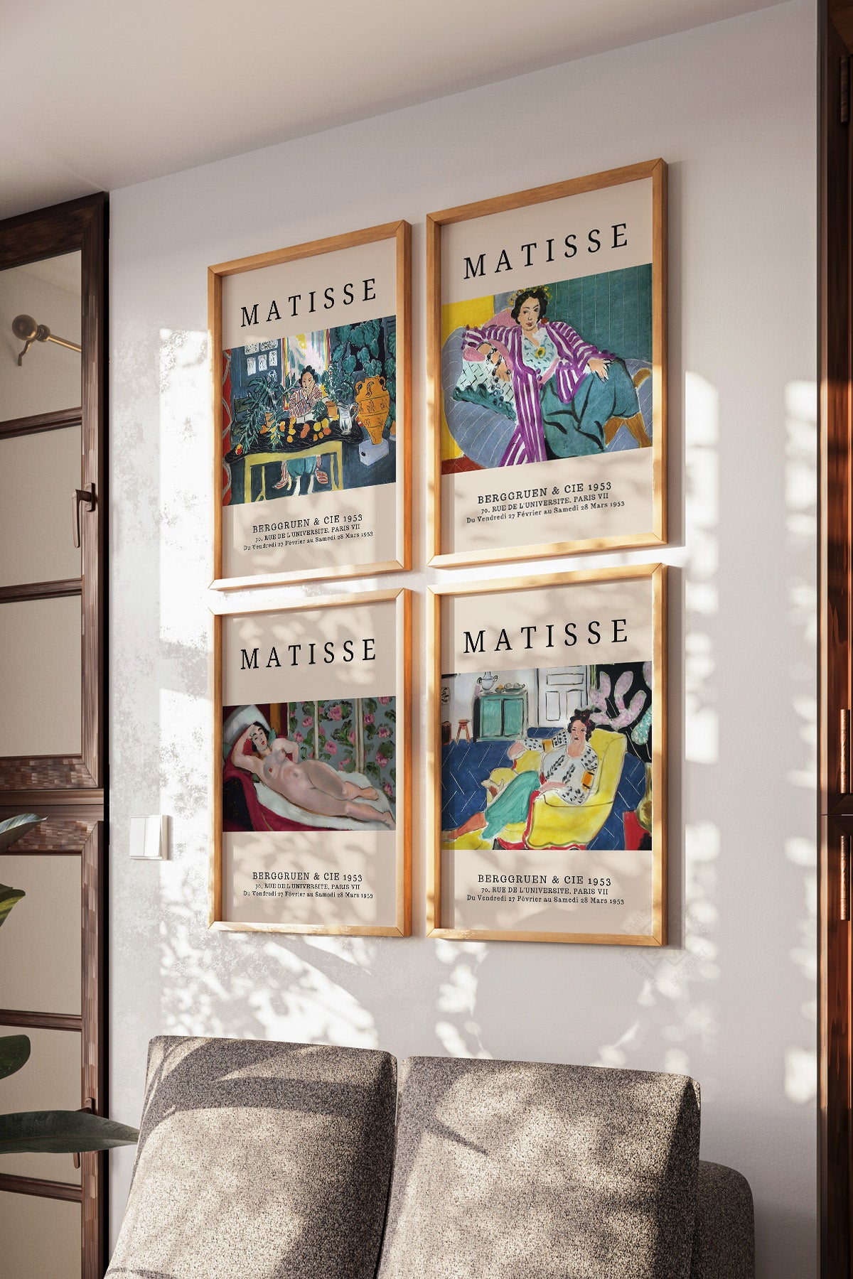 Matisse 4'lü Ahşap Çerçeveli Poster, Tablo Seti No:55