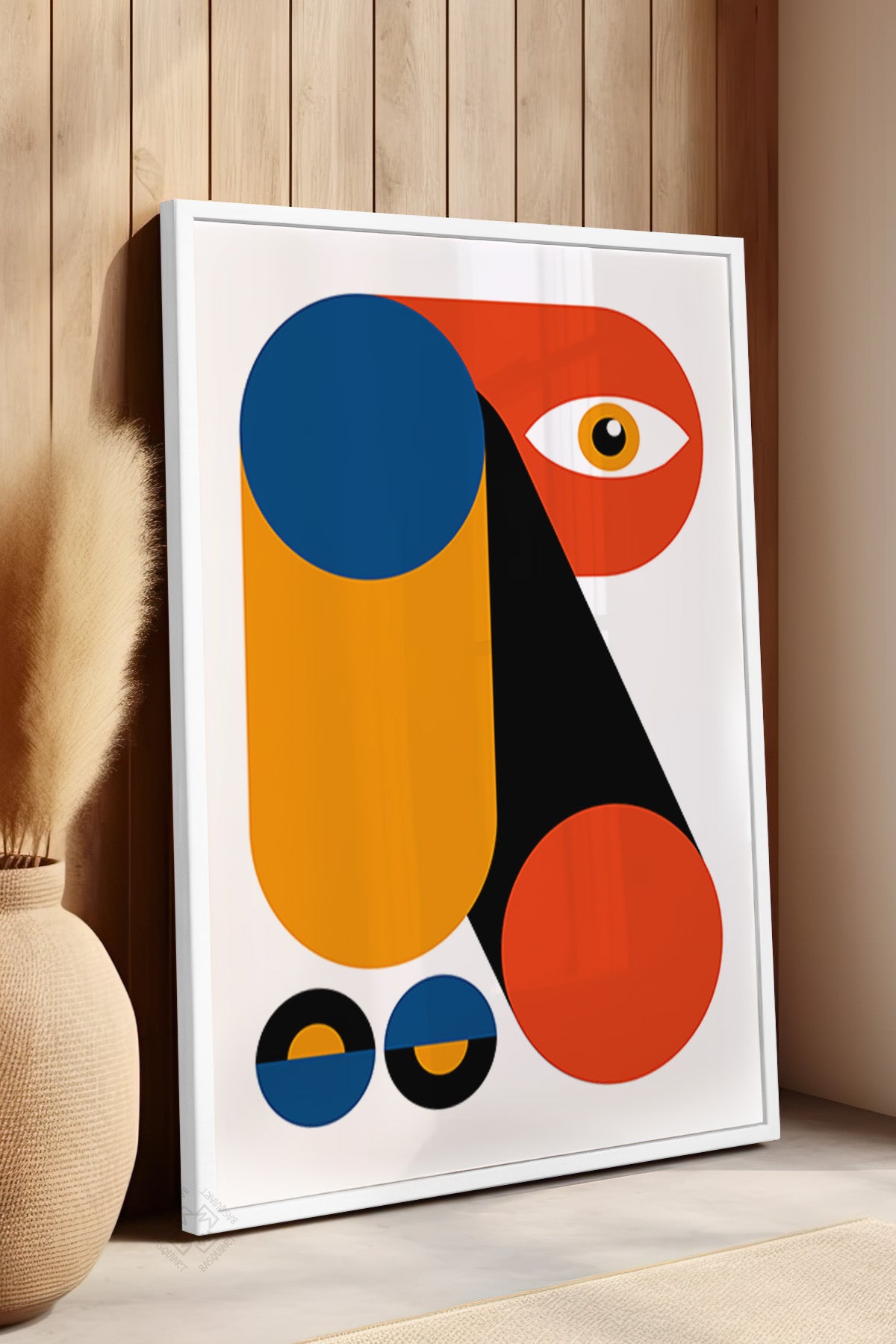 Bauhaus Serisi Beyaz Çerçeveli Poster, Tablo No:5