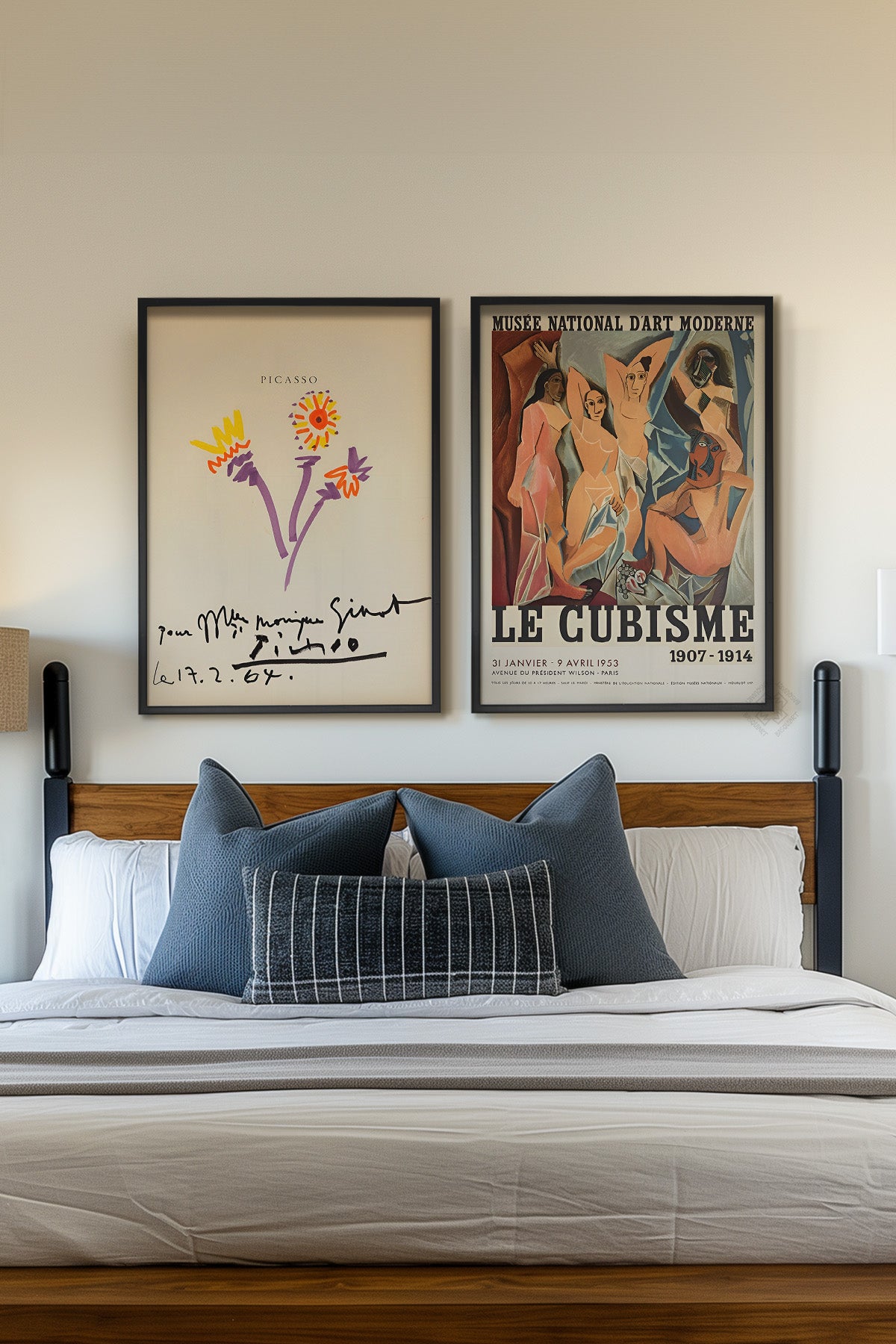 Picasso 2'li Siyah Çerçeveli Poster, Sanatsal Tablo Seti No:12