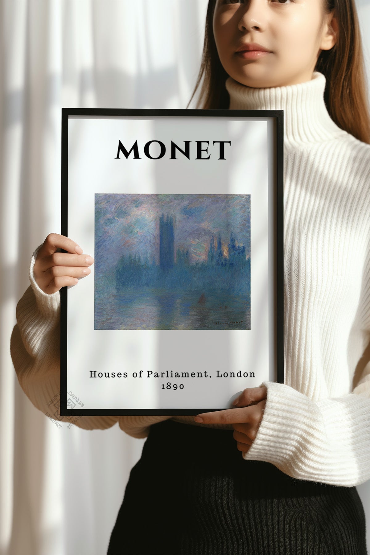 Claude Monet Serisi Siyah Çerçeveli Poster, Tablo Duvar Dekoru No:3