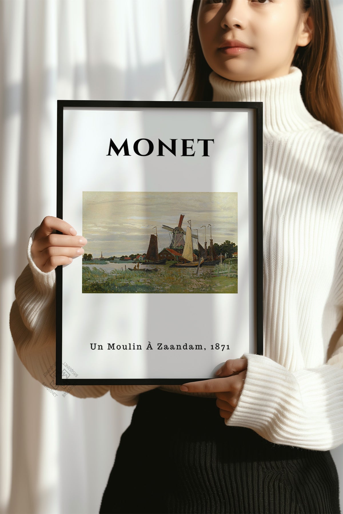 Claude Monet Serisi Siyah Çerçeveli Poster, Tablo Duvar Dekoru No:16