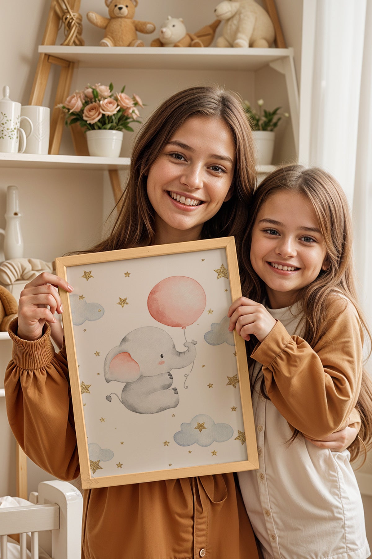 Çocuk Odası, Bebek Odası Ahşap Çerçeveli Poster, Tablo No:25