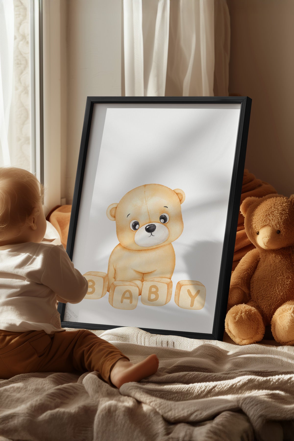 Çocuk Odası, Bebek Odası Siyah Çerçeveli Poster, Tablo No:18