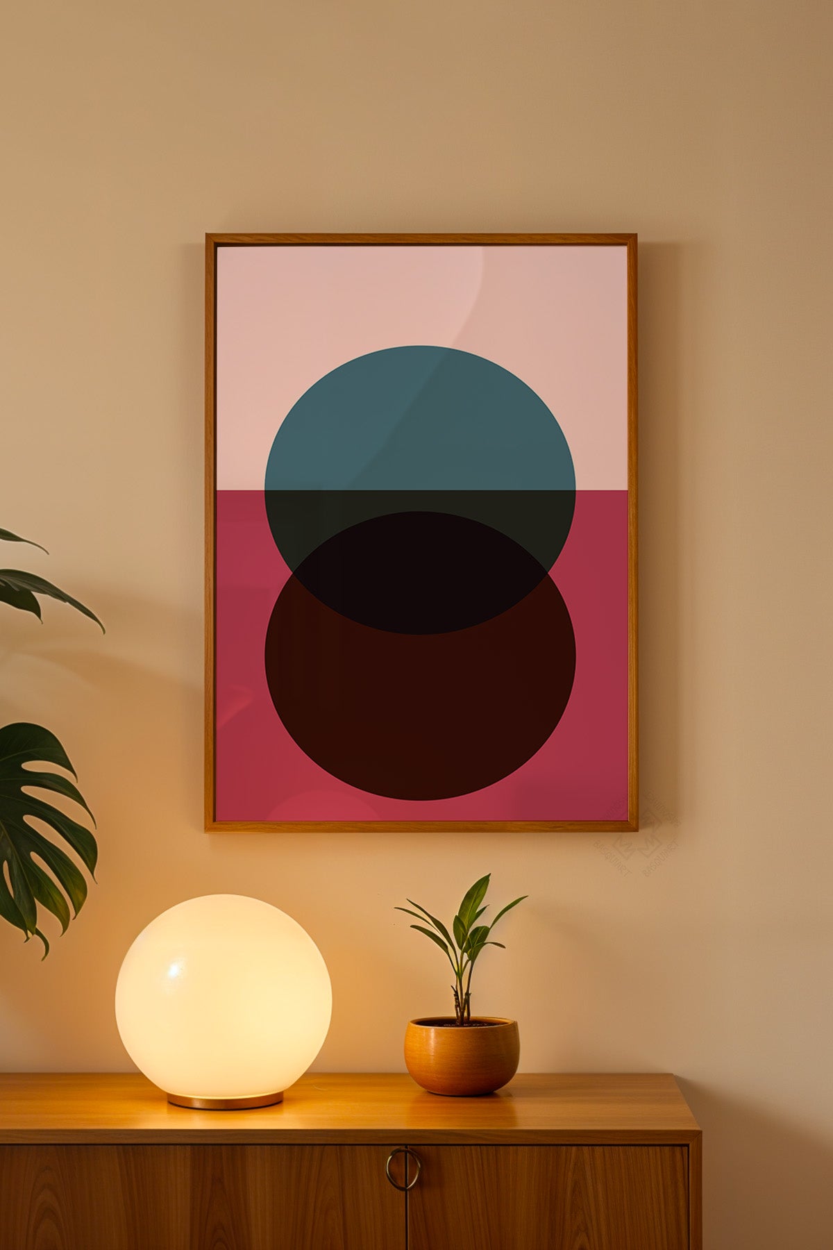 Bauhaus Serisi Ahşap Çerçeveli Poster, Tablo No:73