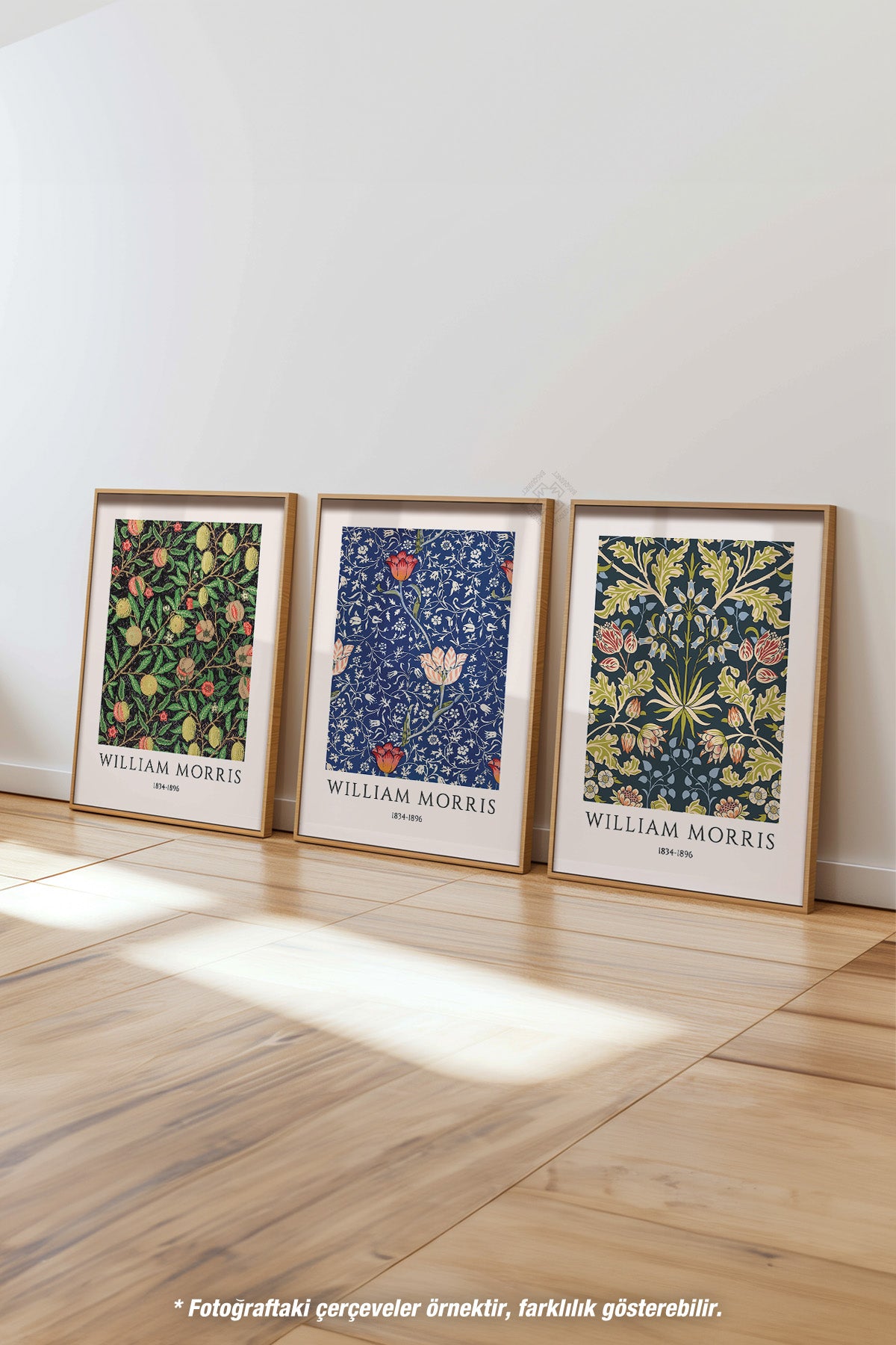 Morris 3'lü Ahşap Çerçeveli Poster, Tablo Seti No:45