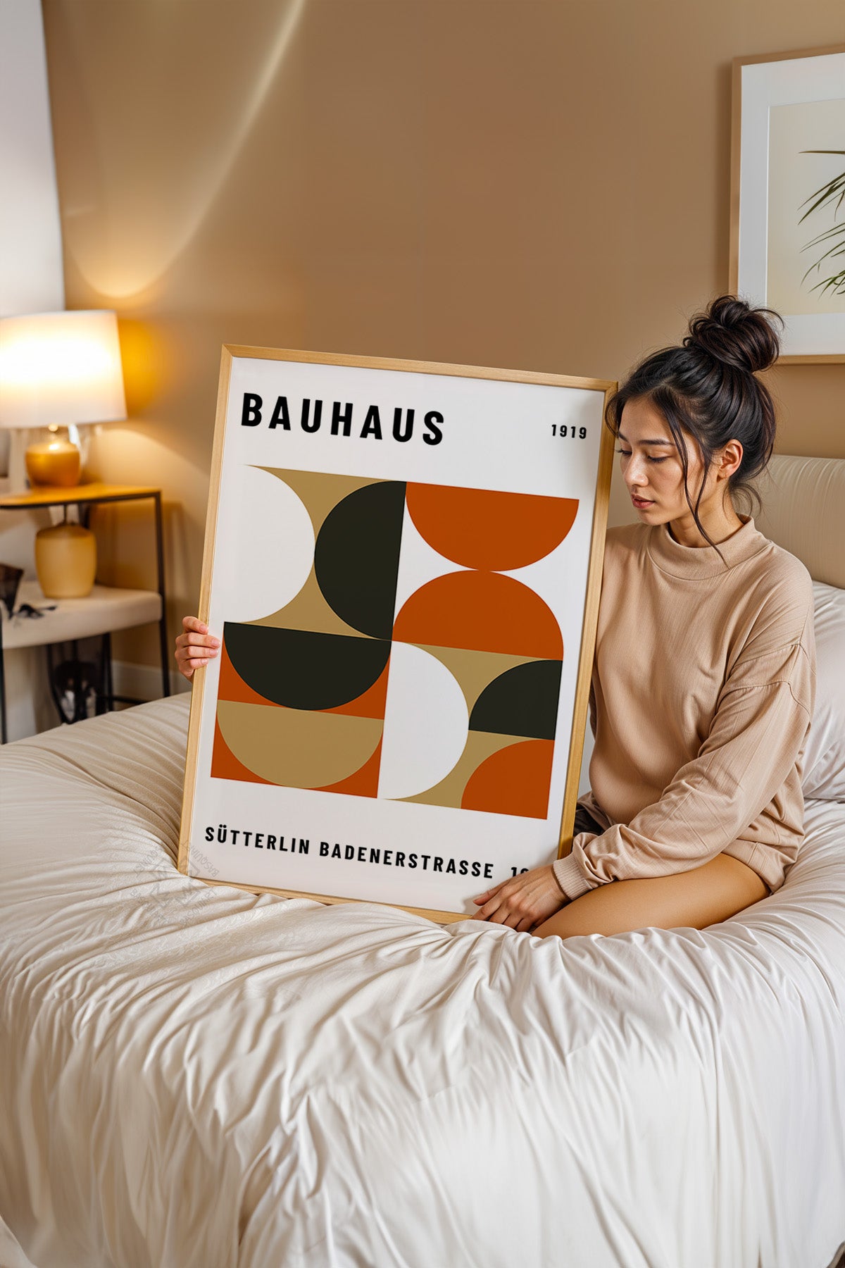 Bauhaus Serisi Ahşap Çerçeveli Poster, Tablo No:90