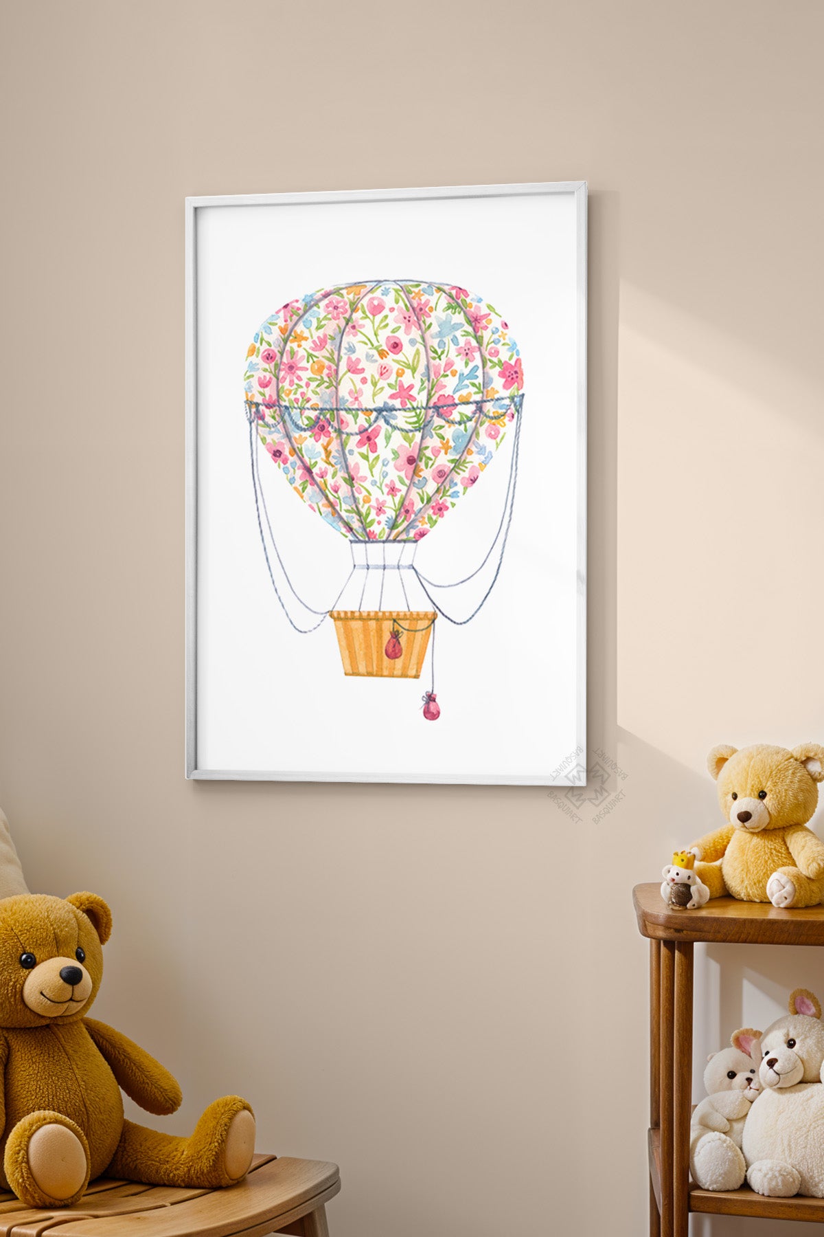Çocuk Odası, Bebek Odası Beyaz Çerçeveli Poster, Tablo No:5