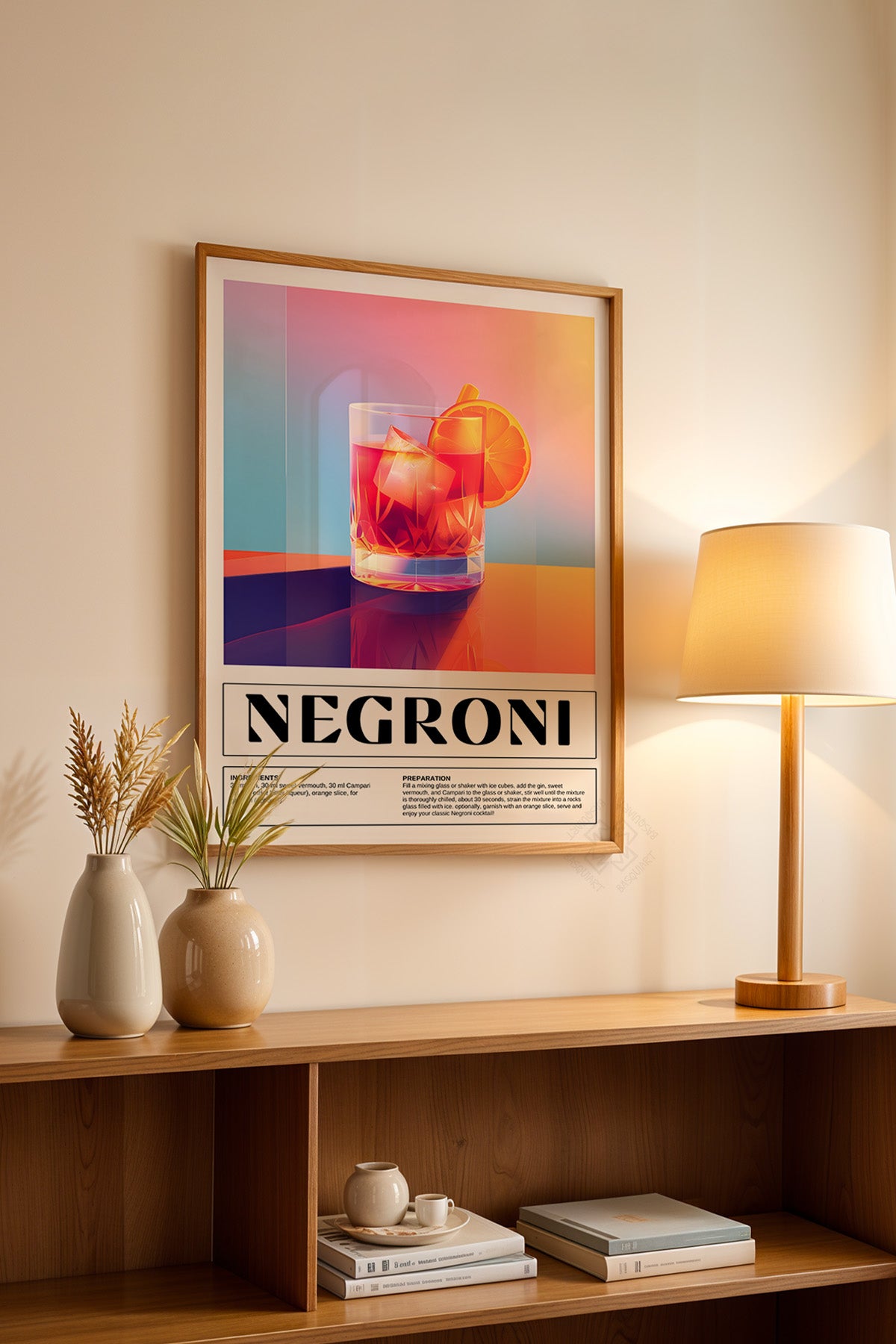 Kokteyl Serisi Ahşap Çerçeveli Poster, Tablo, Cafe, Restoran, Mutfak Duvar Dekoru No:2