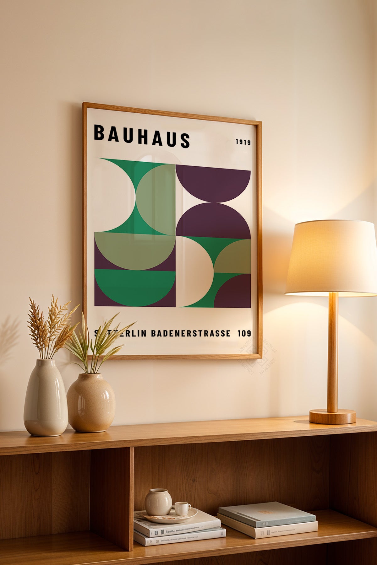 Bauhaus Serisi Ahşap Çerçeveli Poster, Tablo No:92