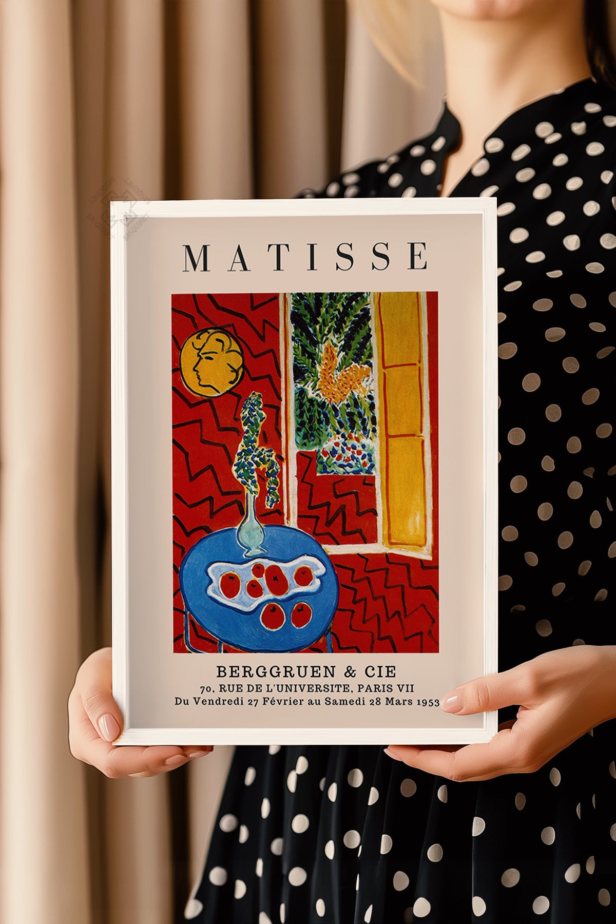 Henri Matisse Serisi Beyaz Çerçeveli Poster, Tablo Duvar Dekoru No:10