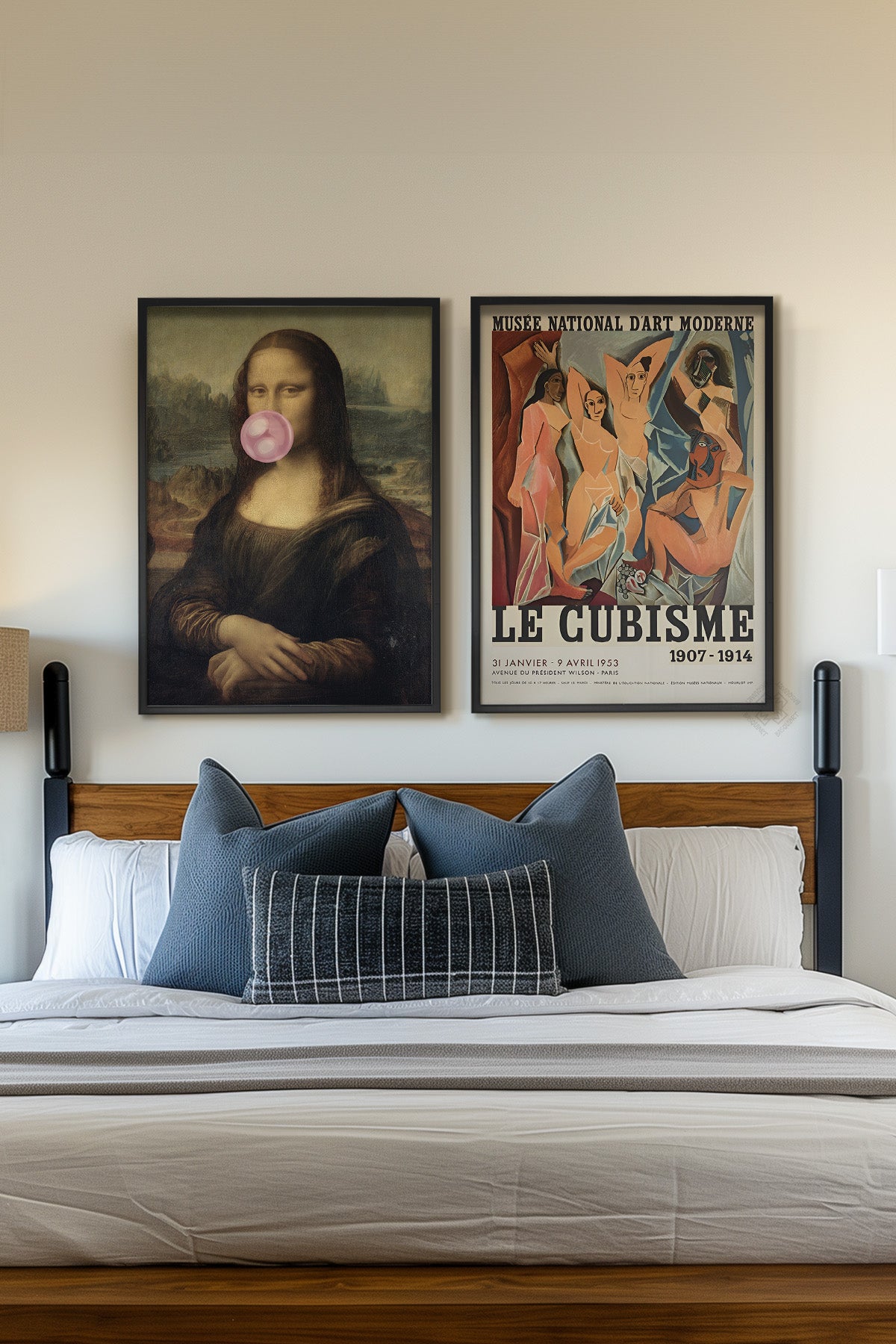 Mona Lisa ve Picasso 2'li Siyah Çerçeveli Poster, Tablo Seti No:33