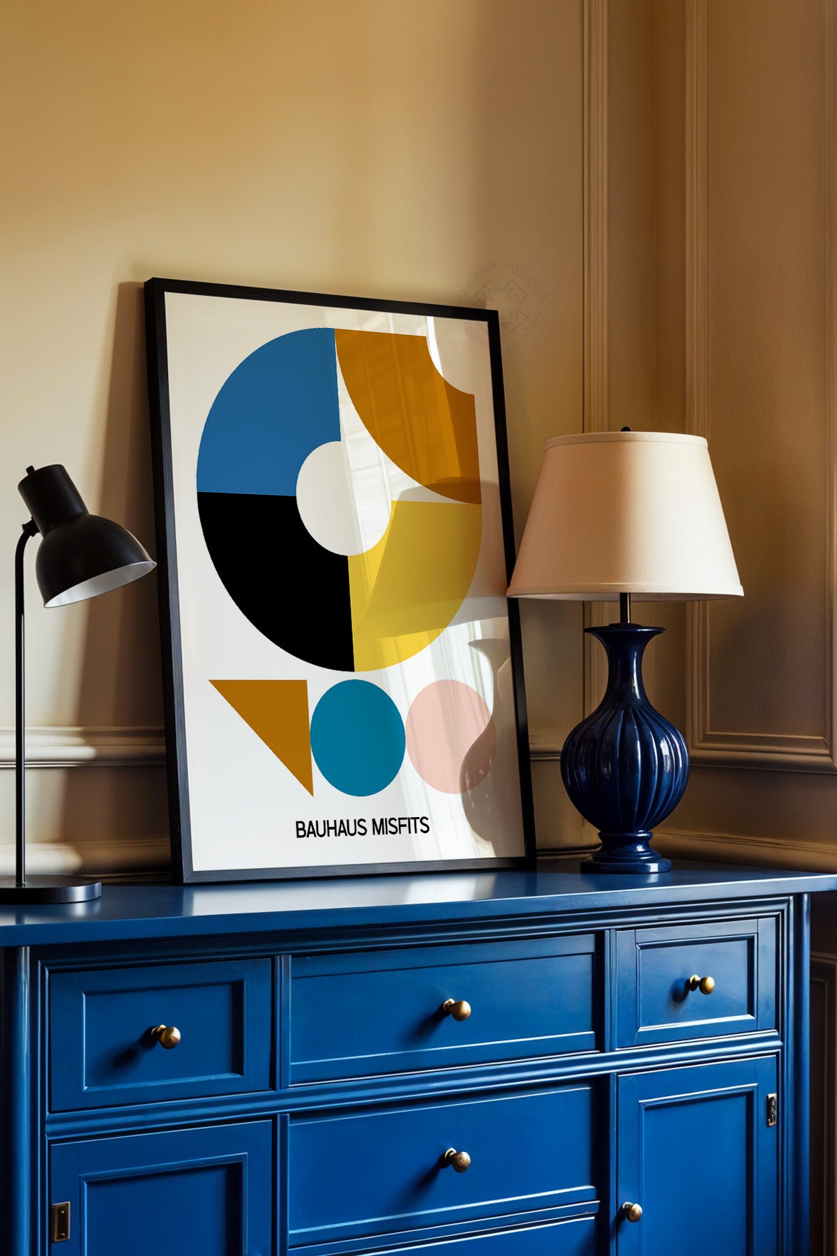 Bauhaus Serisi Siyah Çerçeveli Poster, Tablo No:118