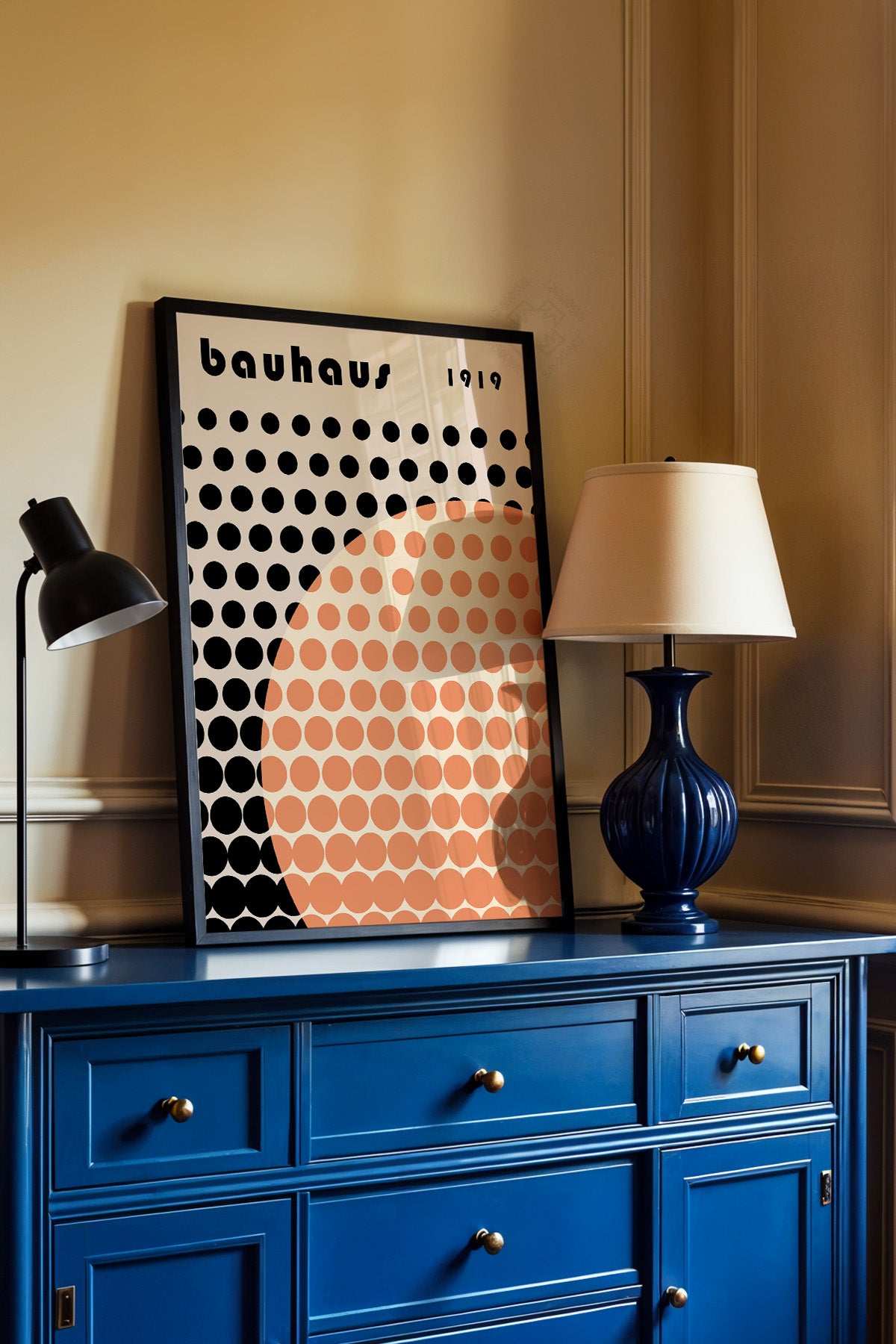Bauhaus Serisi Siyah Çerçeveli Poster, Tablo No:71